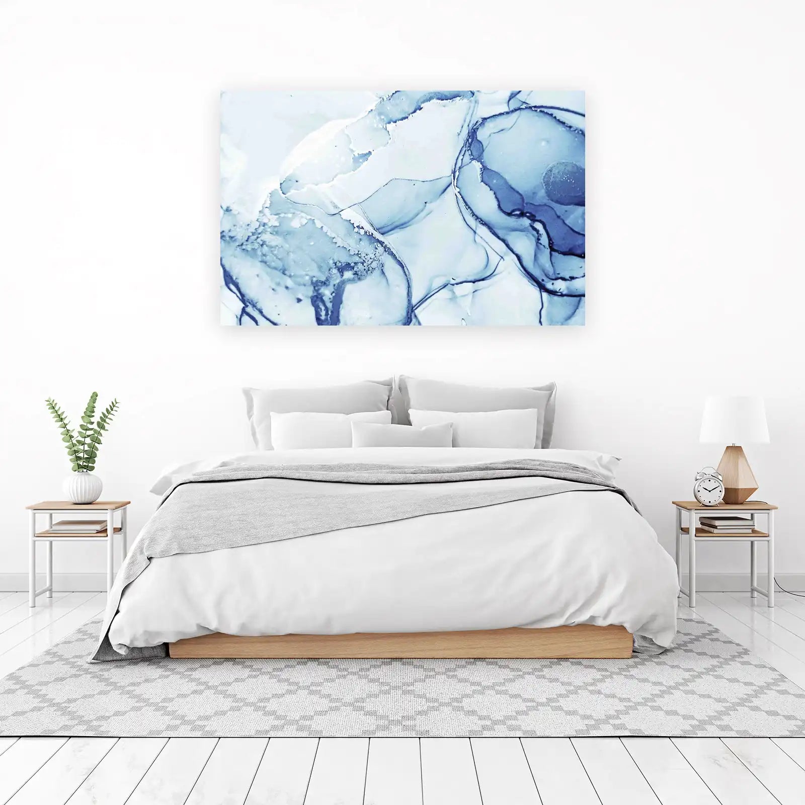 Abstract Indigo Flow Wall Art
