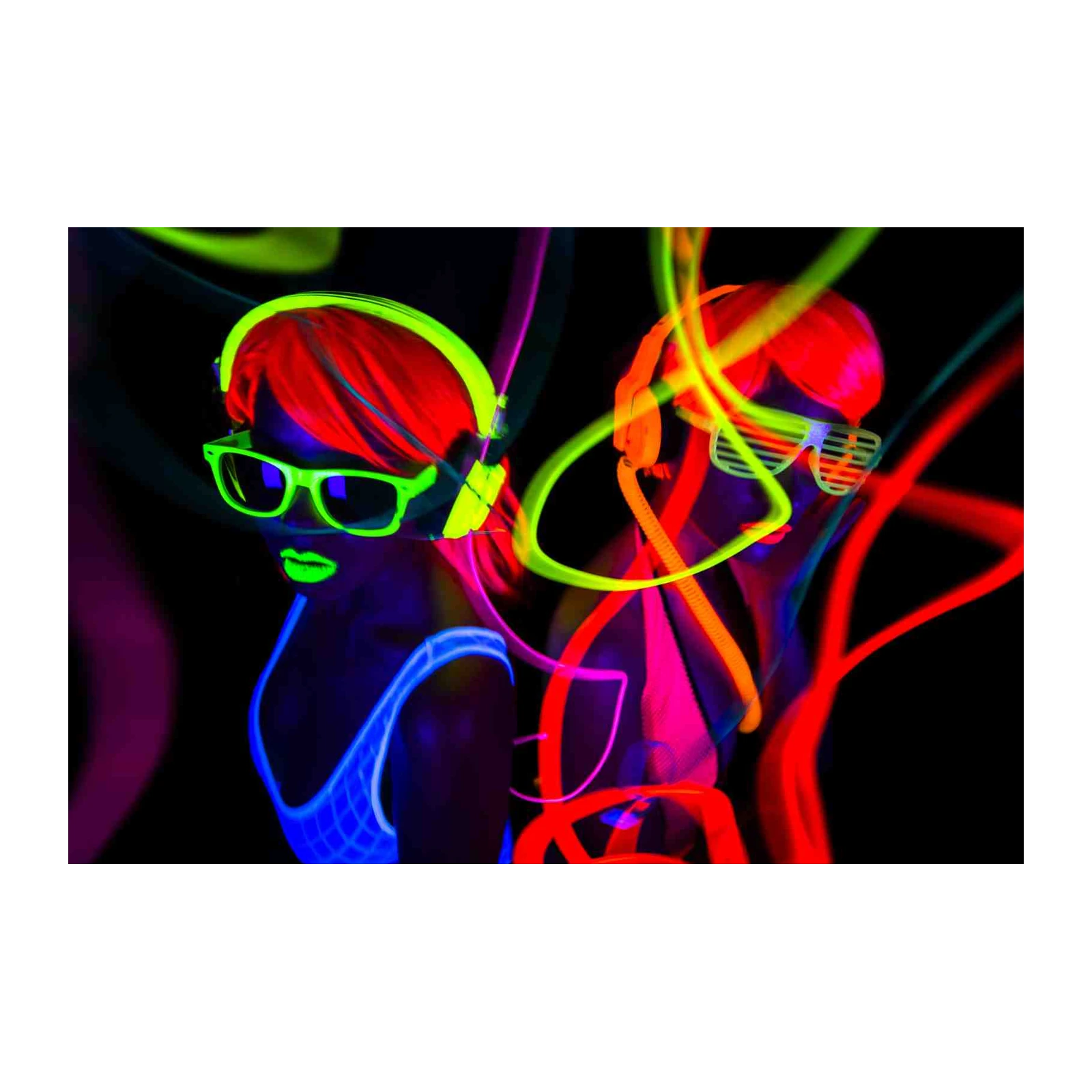 Neon Glow Party Vibes Wall Art