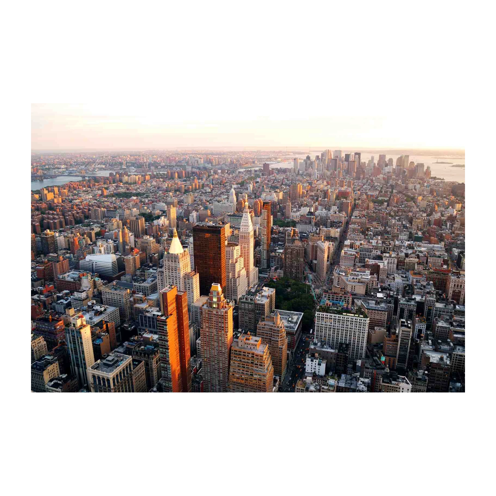 New York City Skyline Golden Hour Wall Art