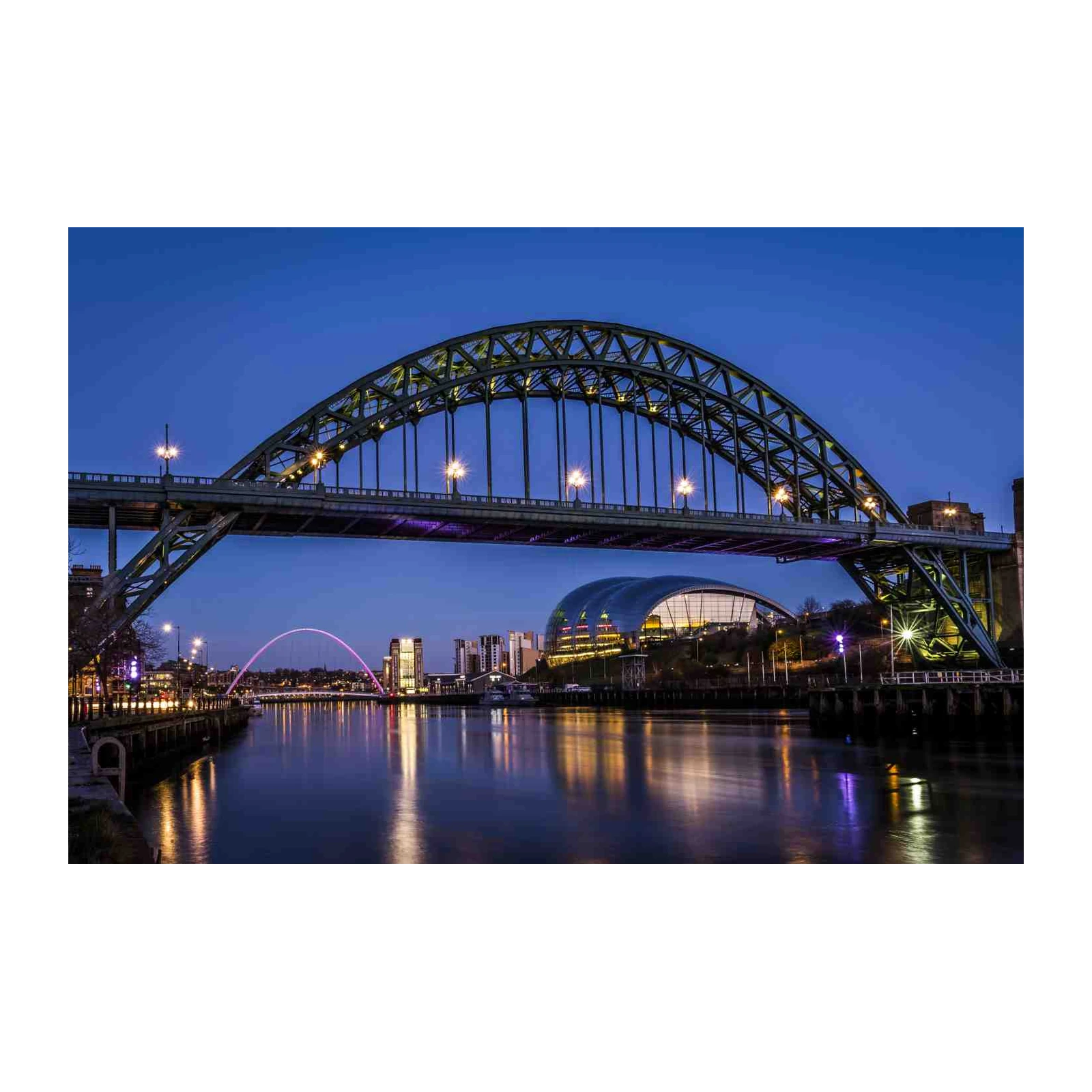 Tyne Bridge at Dusk Cityscape Wall Art