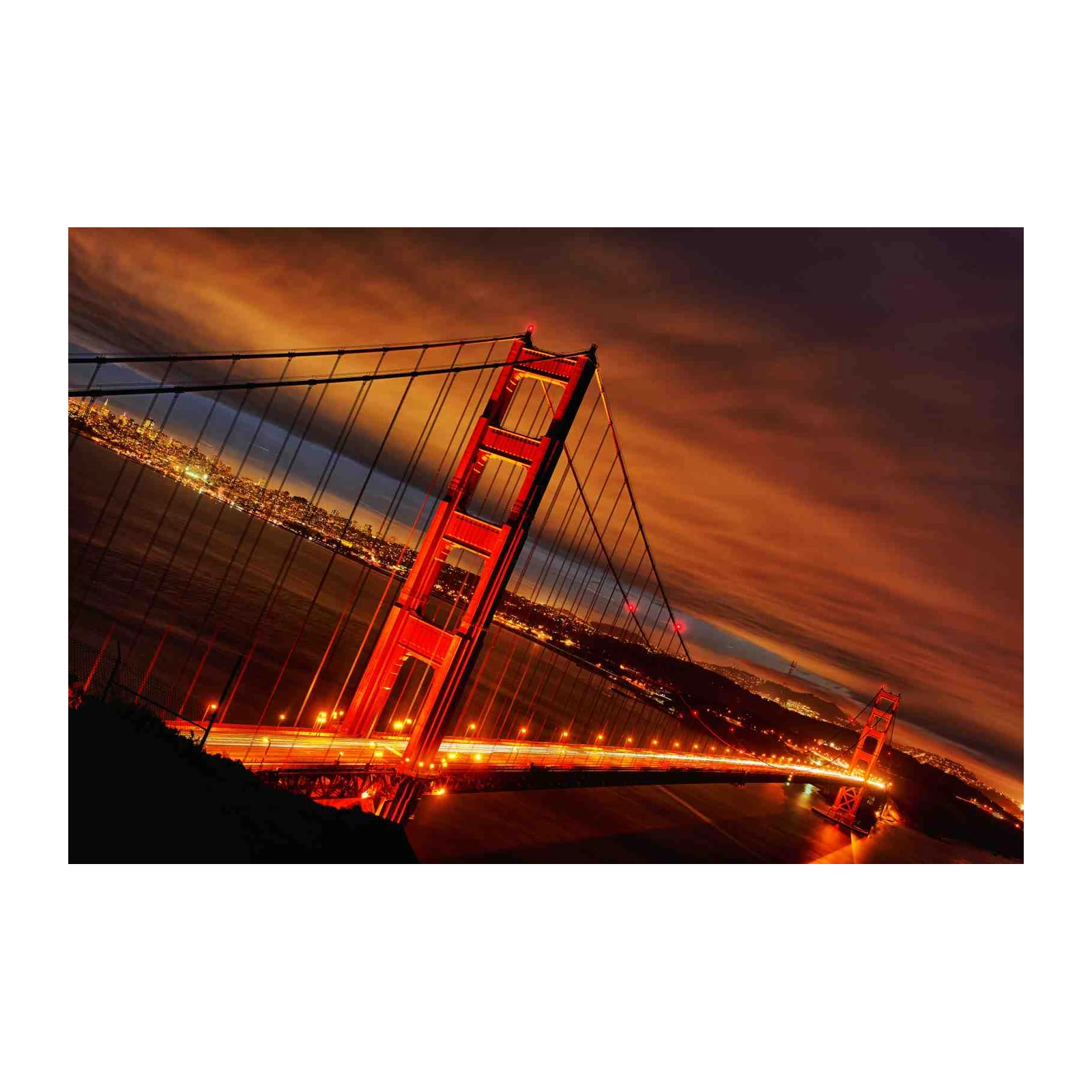 Golden Gate Bridge Night Cityscape Wall Art