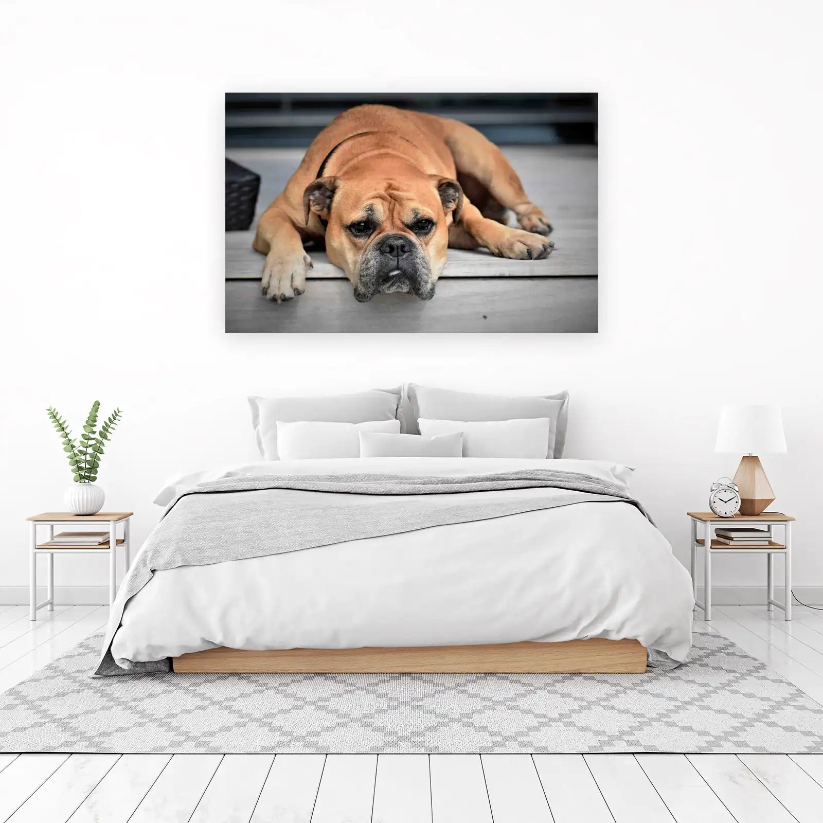 Sad Bulldog Portrait Wall Art
