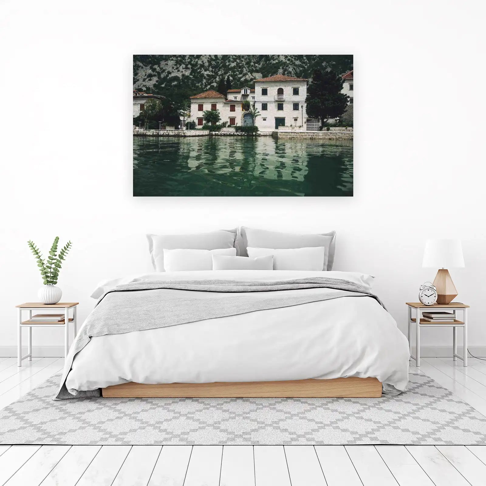 Serene Coastal Homes Reflection Wall Art