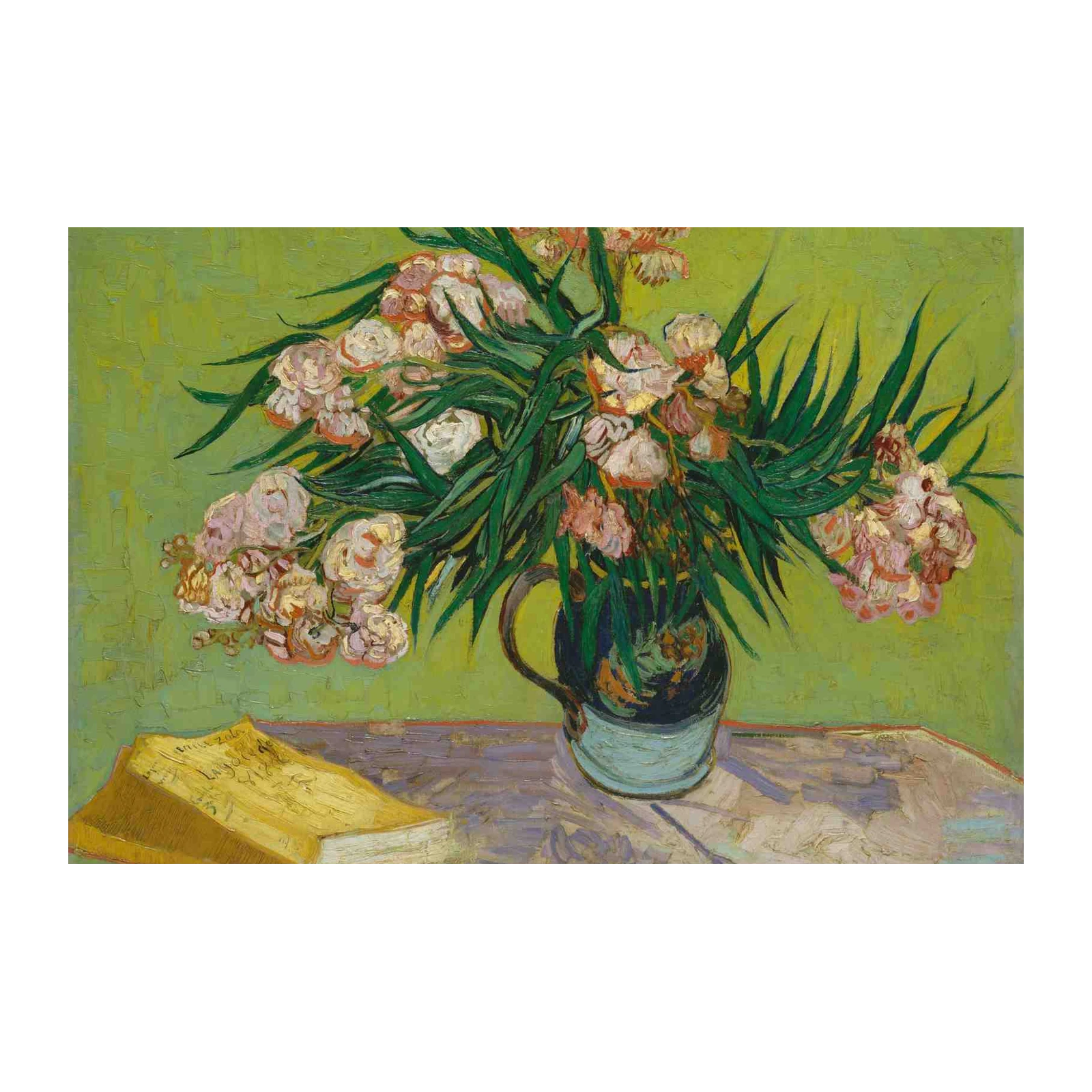 Van Gogh Oleanders & Book Wall Art - Post-Impressionist Art