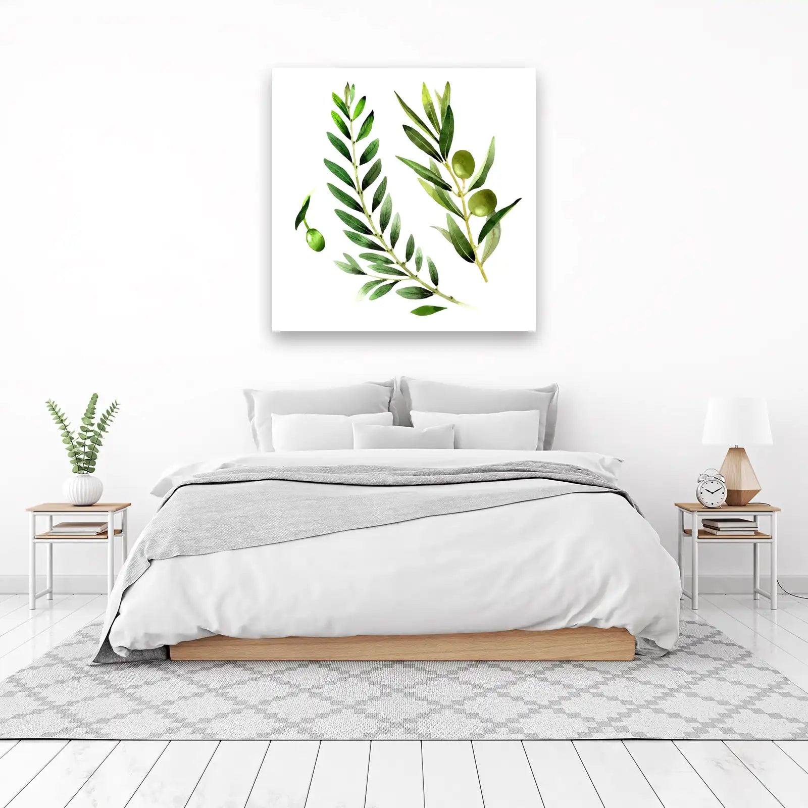 Olive Branch Watercolor Art Wall Art