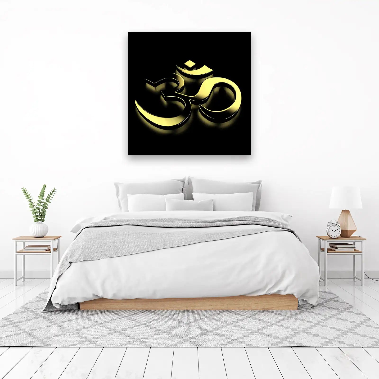 Golden Om Symbol Meditation Wall Art
