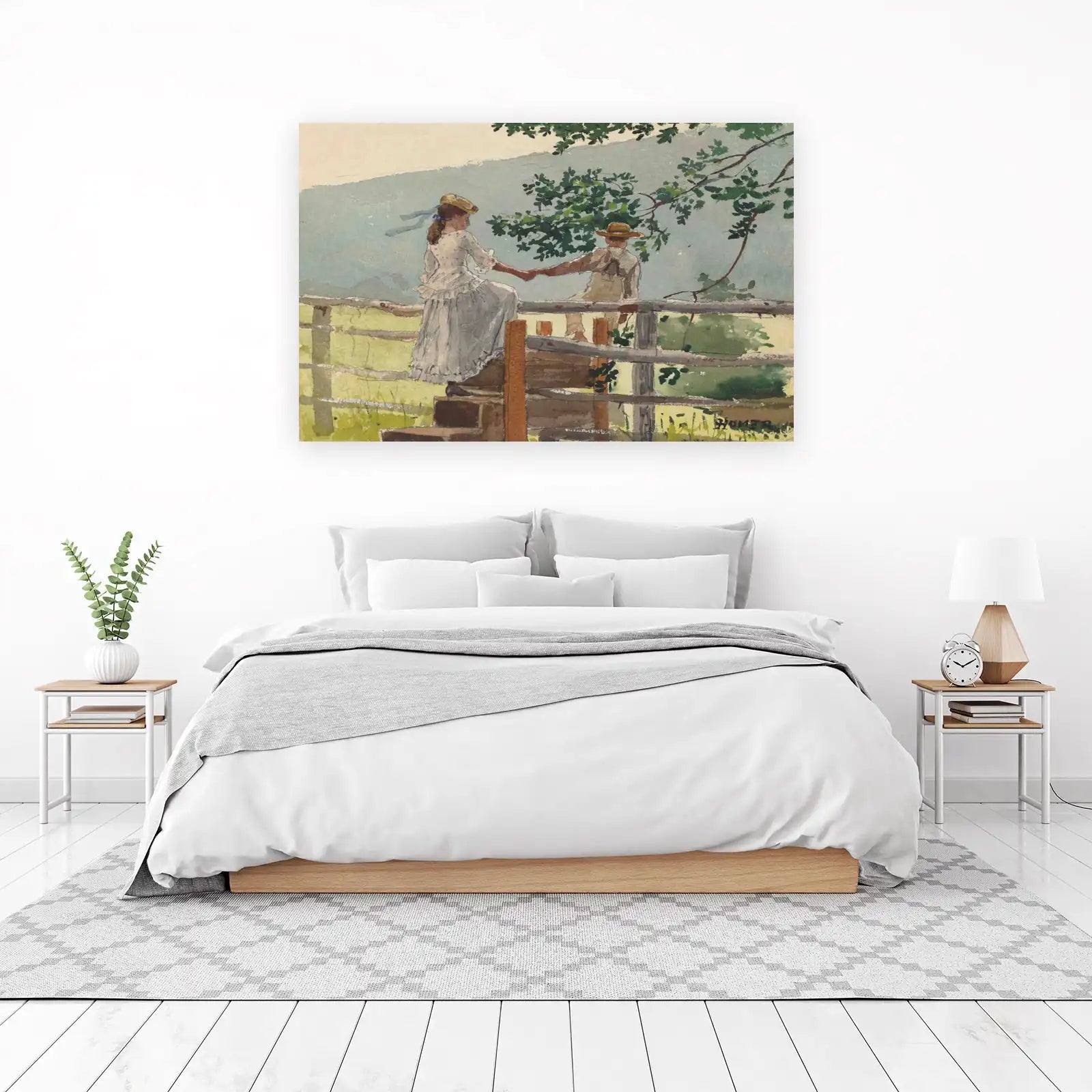Victorian Couple Embrace Wall Art