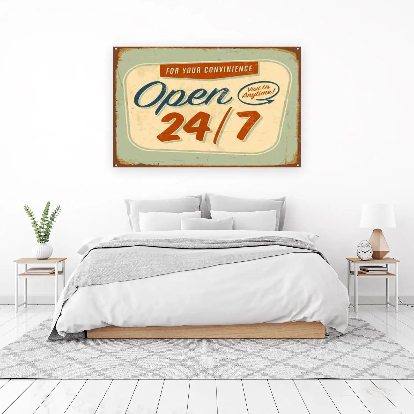 Vintage Open 24/7 Diner Sign Wall Art