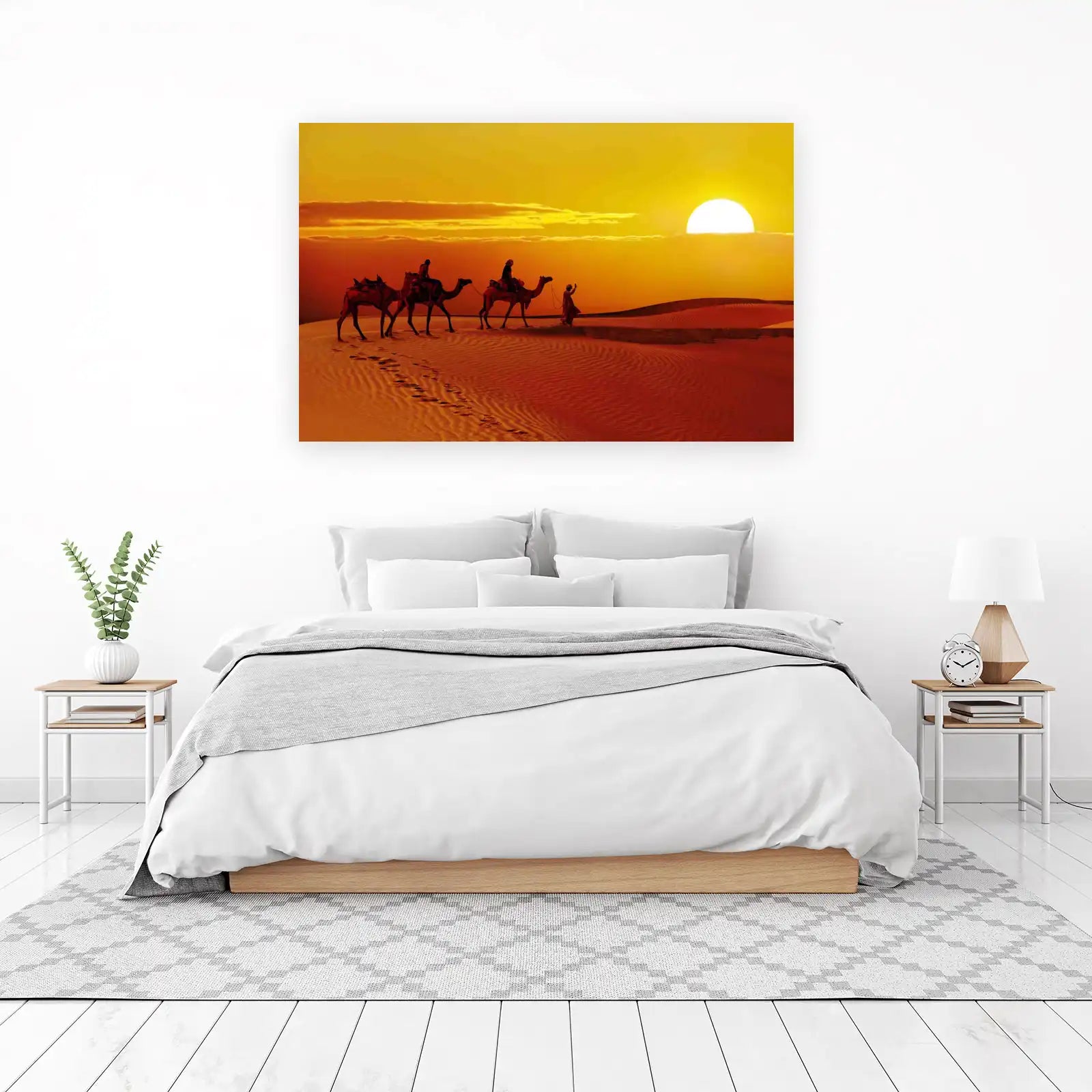 Desert Sunset Camel Caravan Wall Art
