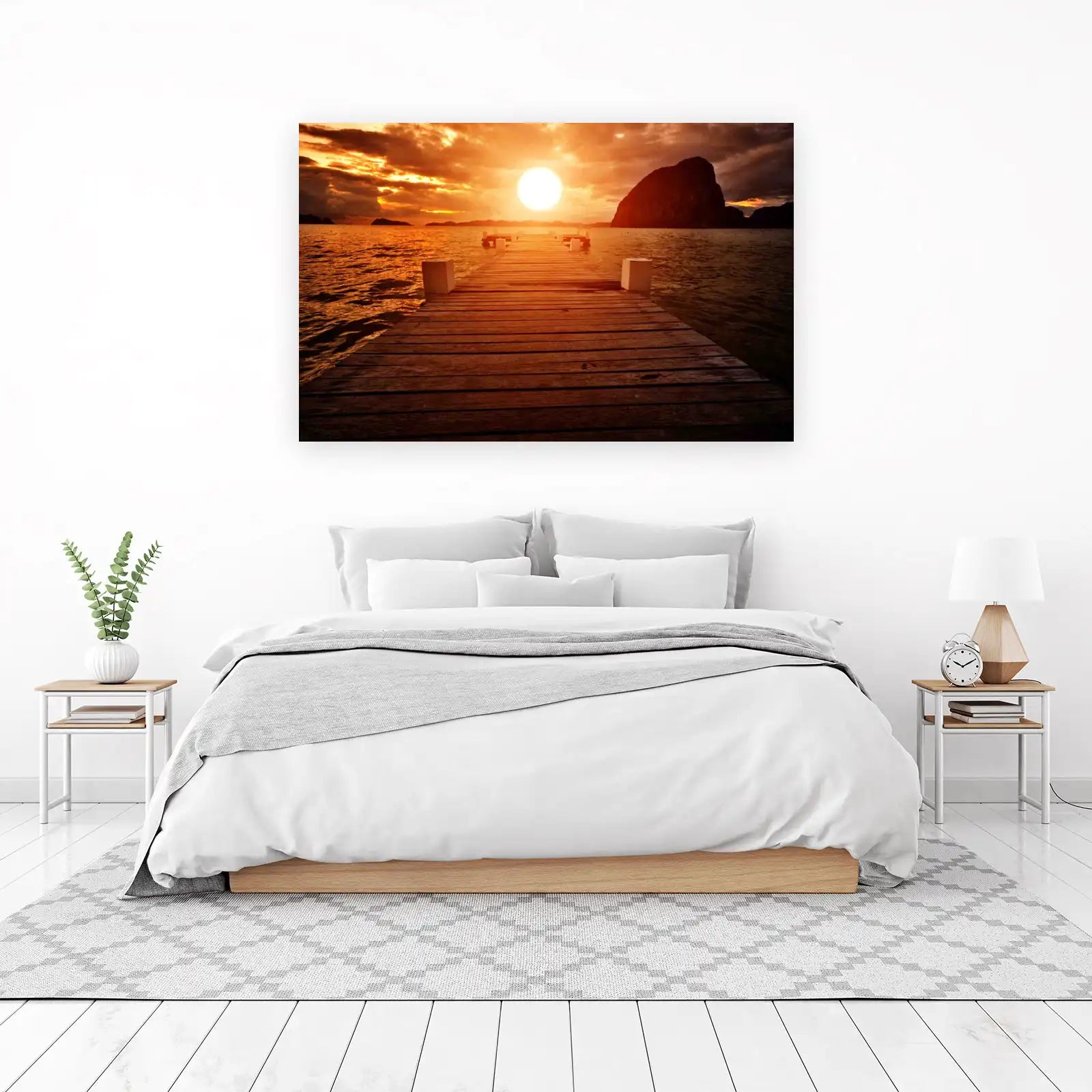 Golden Sunset Pier Wall Art | Beach & Ocean Wall Art