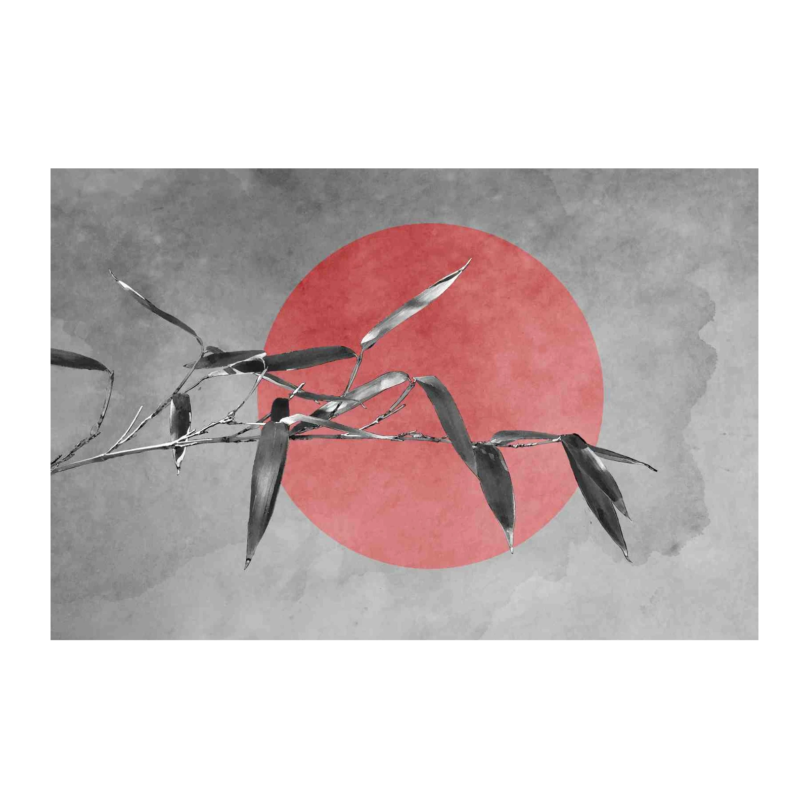 Zen Bamboo & Sun Modern Japanese Art Wall Art