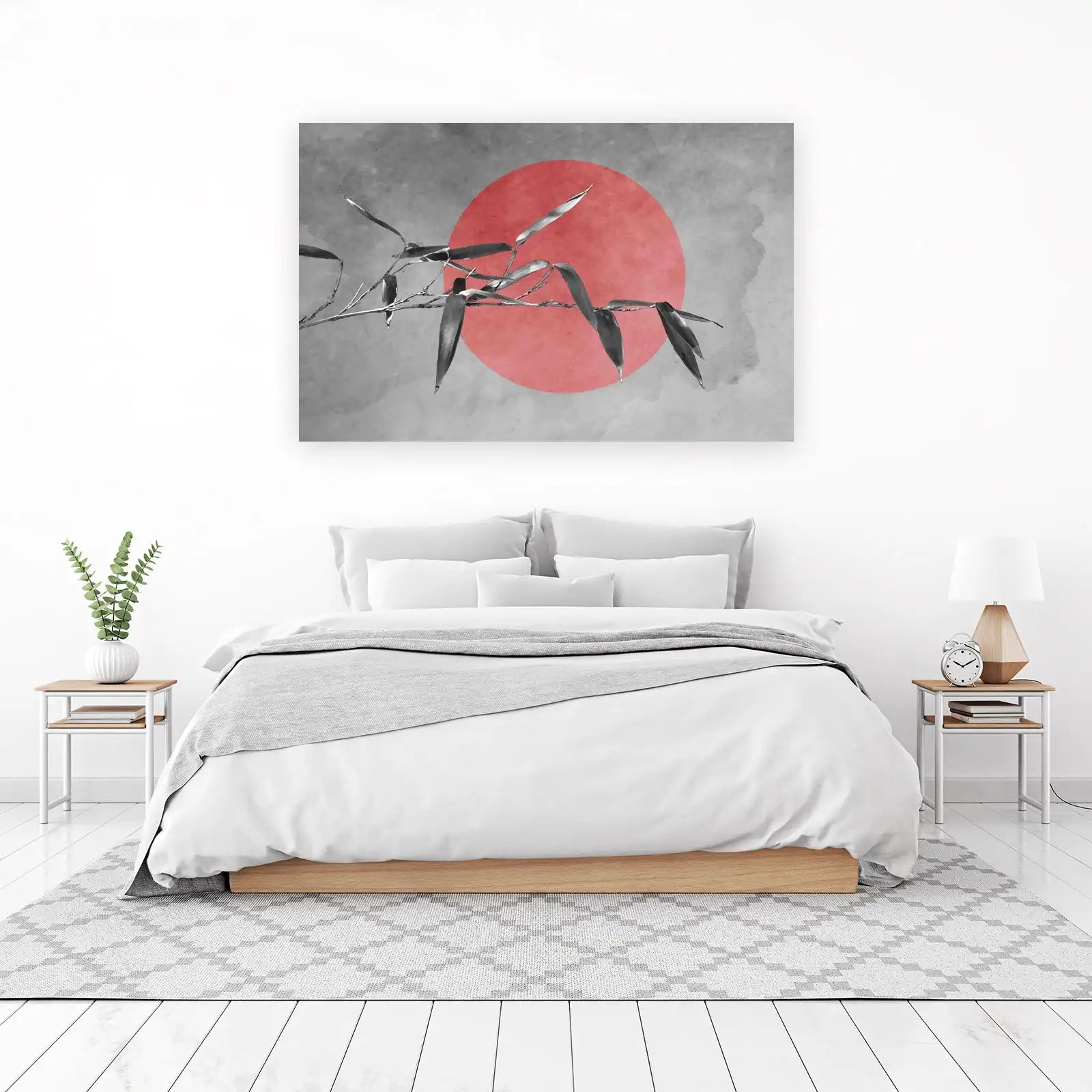 Zen Bamboo & Sun Modern Japanese Art Wall Art