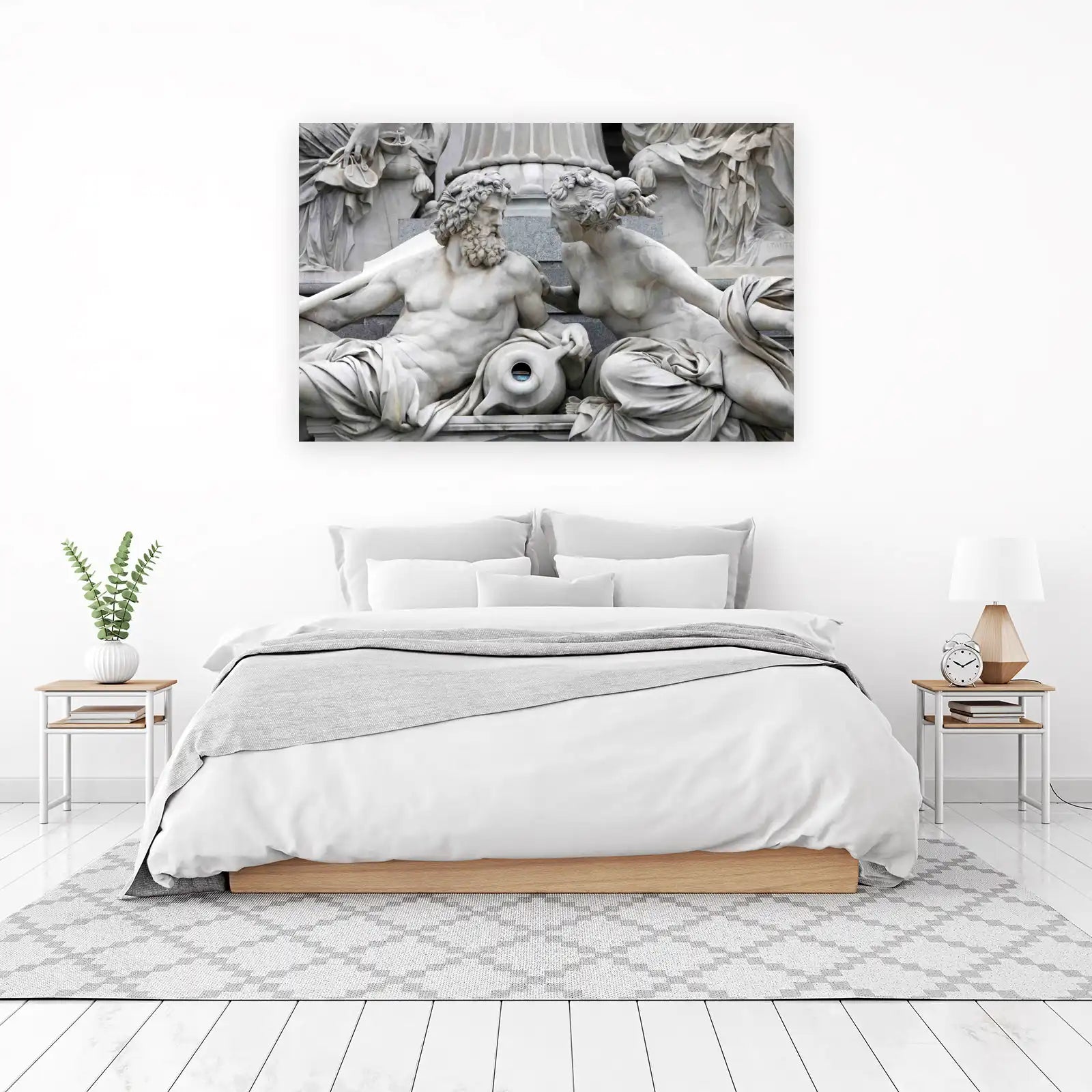 Neoclassical Couple Marble Sculpture Wall Art