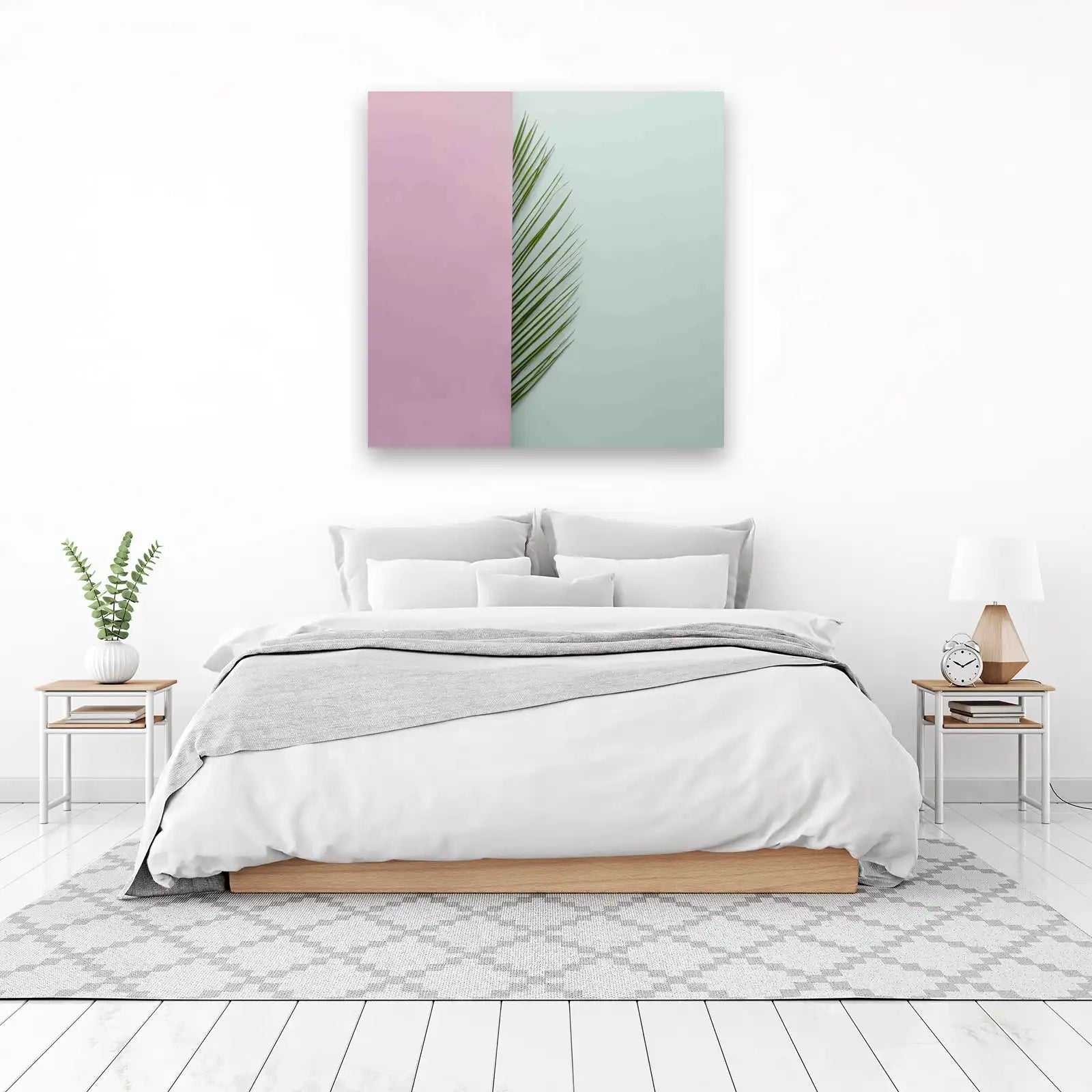 Minimalist Palm Frond Pastel Wall Art