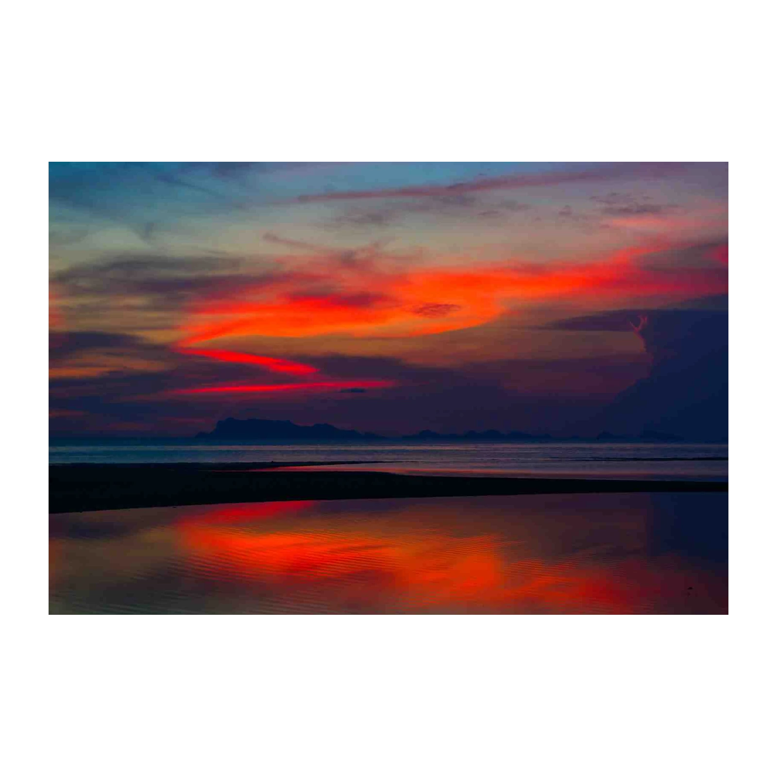Vibrant Sunset Beach Landscape Wall Art