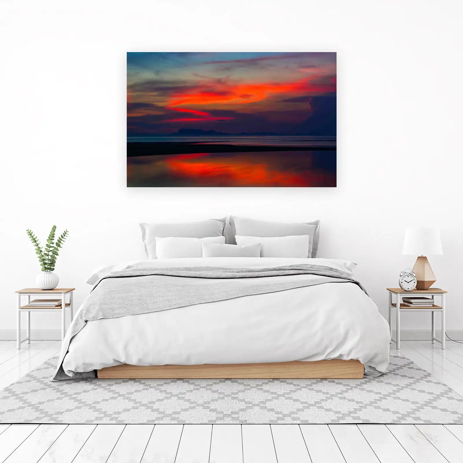 Vibrant Sunset Beach Landscape Wall Art