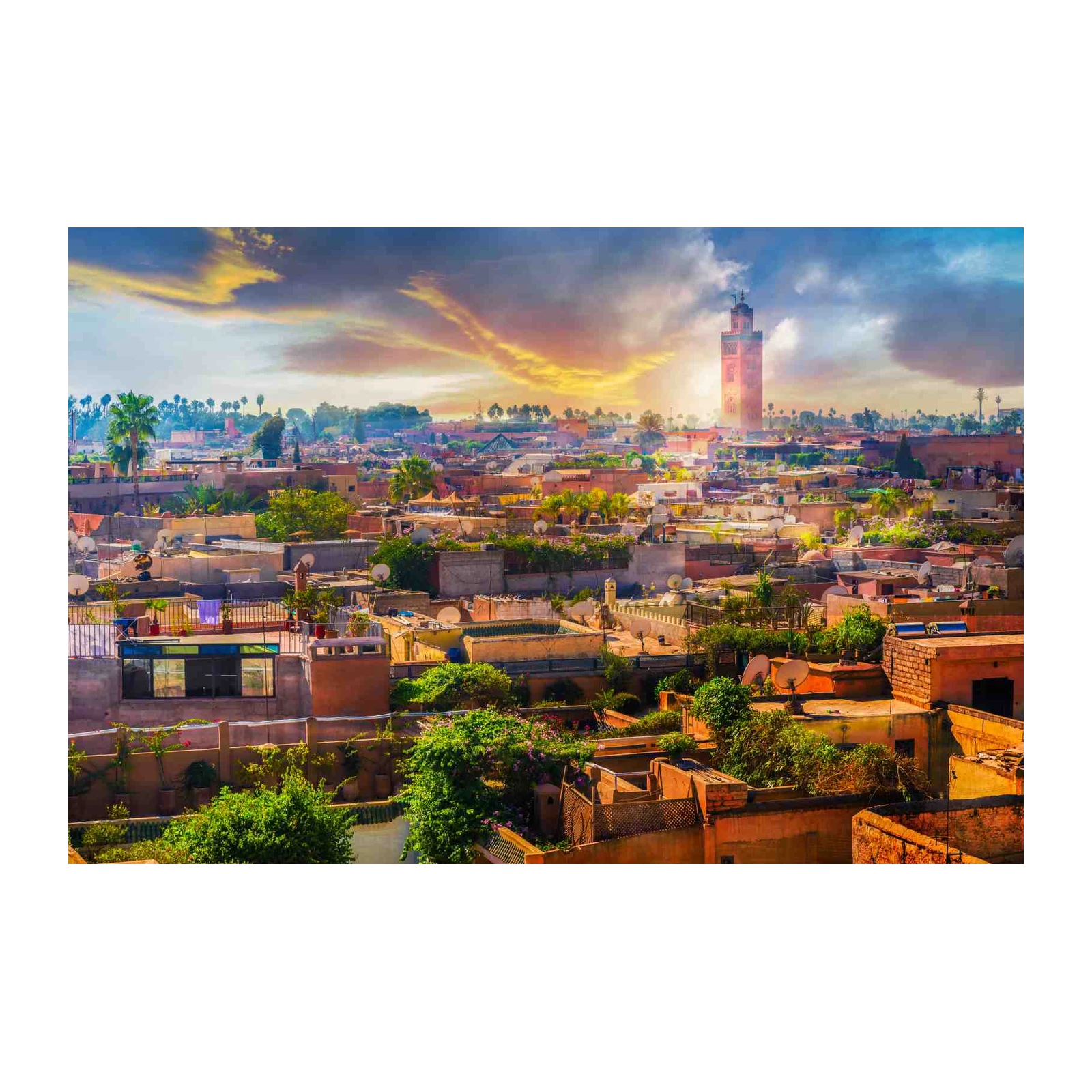 Moroccan Rooftops & Koutoubia Mosque Wall Art
