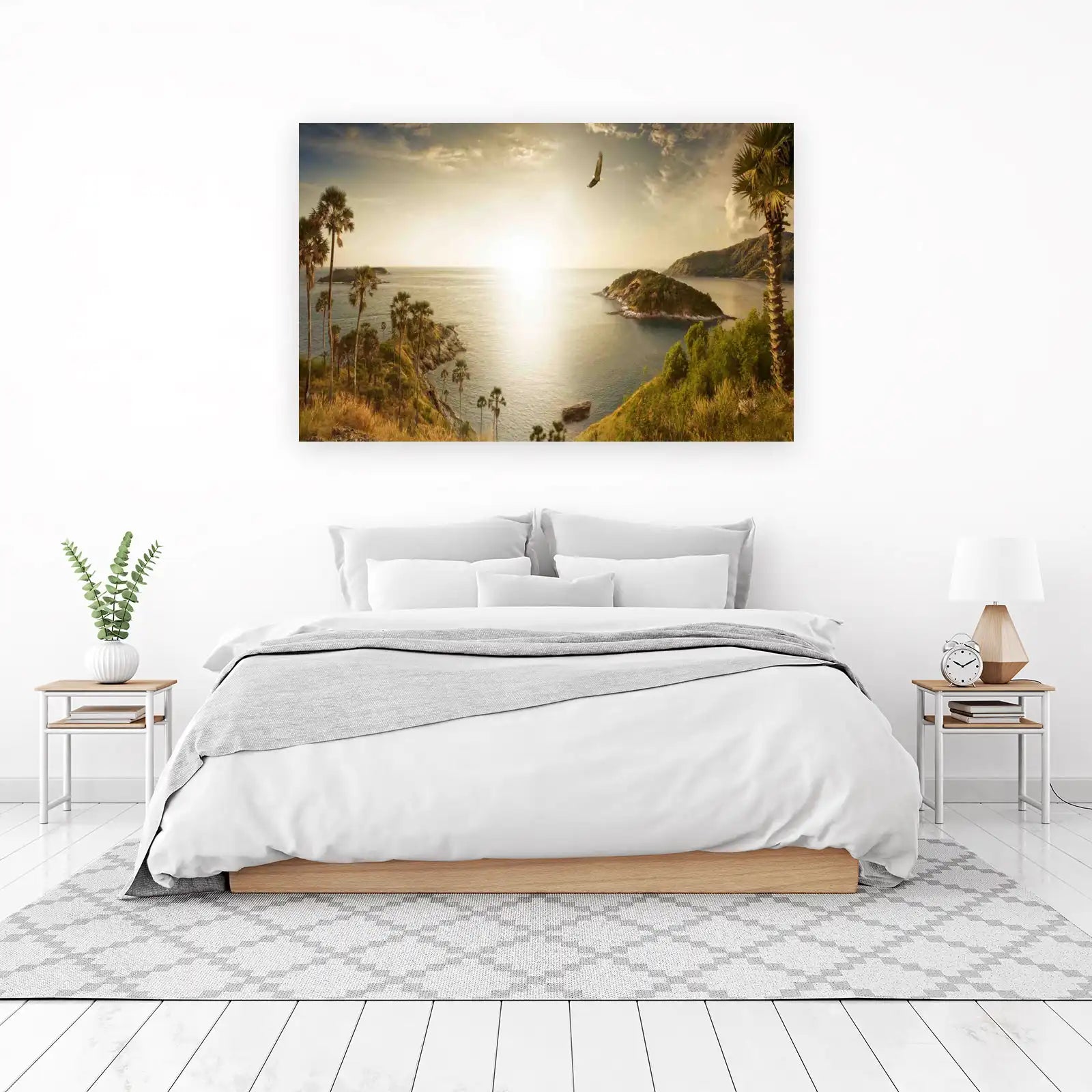 Tropical Island Eagle Sunset Wall Art