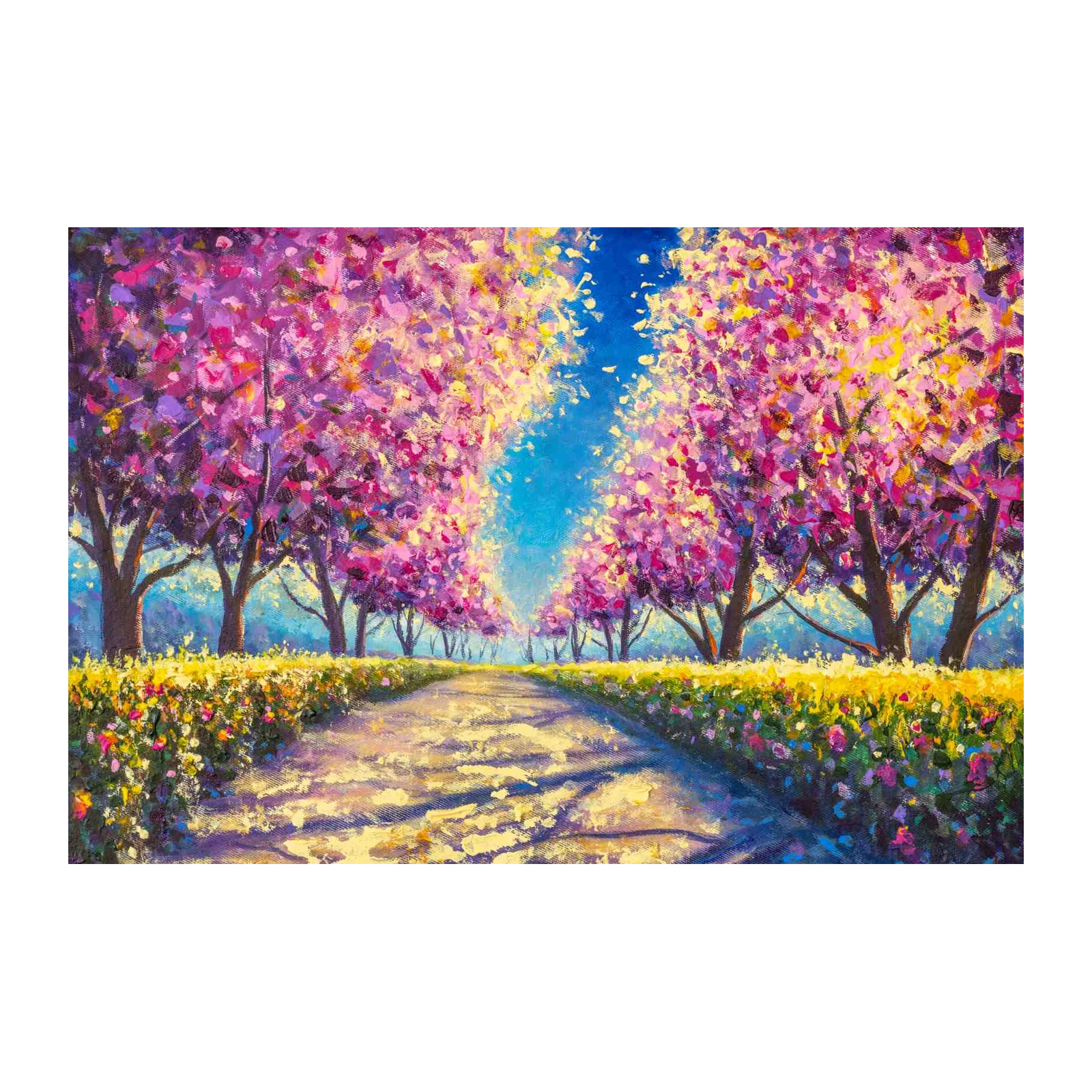 Vibrant Blossom Path Wall Art - Spring Wall Art