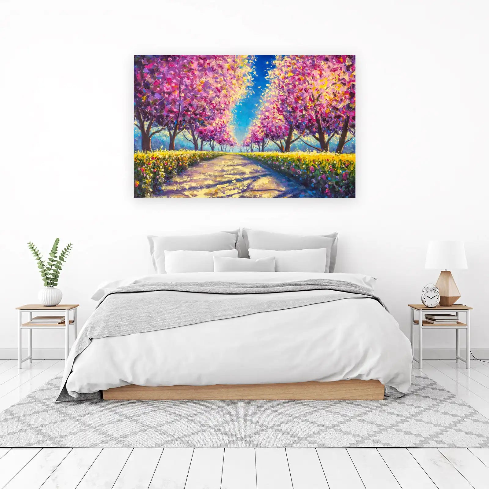 Vibrant Blossom Path Wall Art - Spring Wall Art