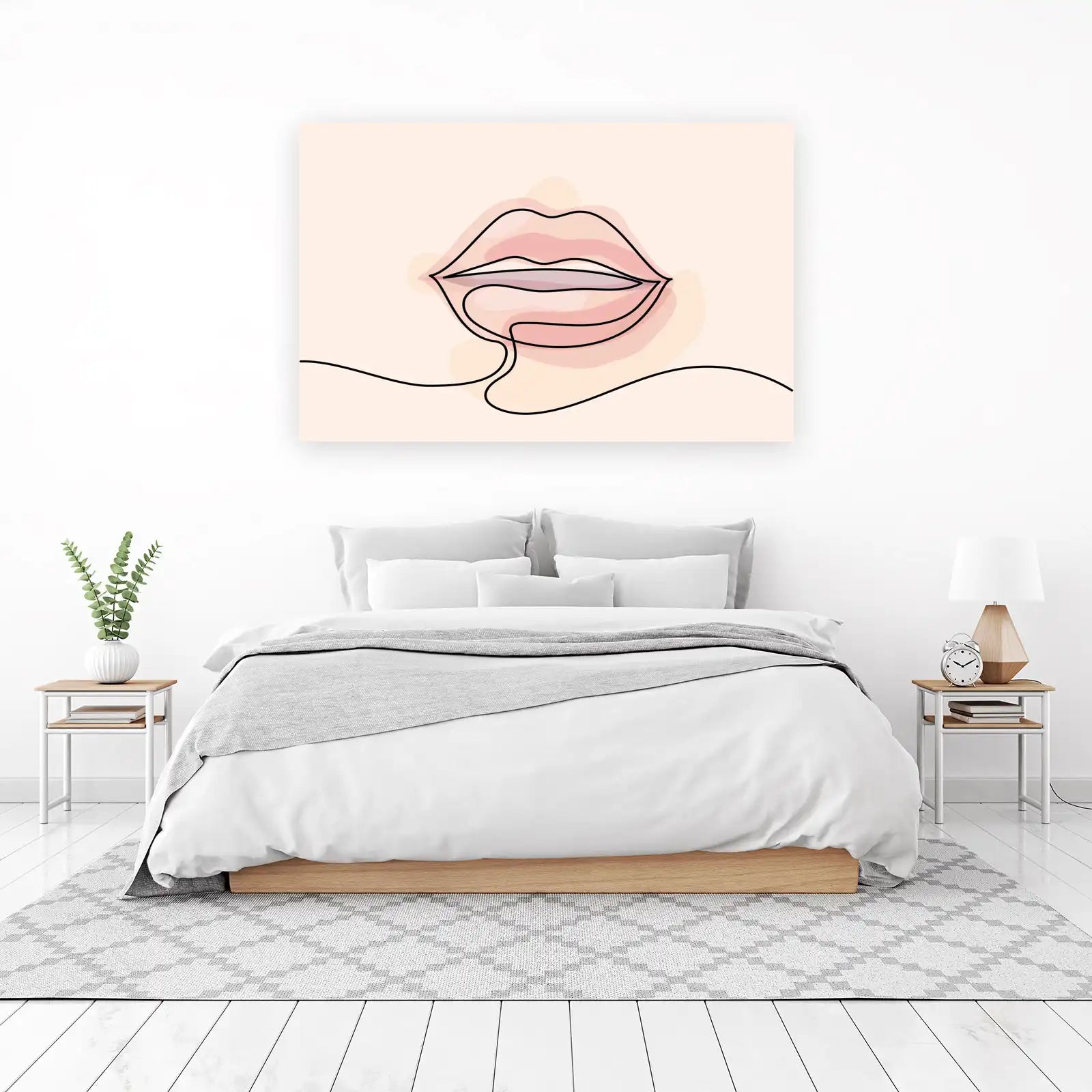 Minimalist Lips Line Art Wall Art