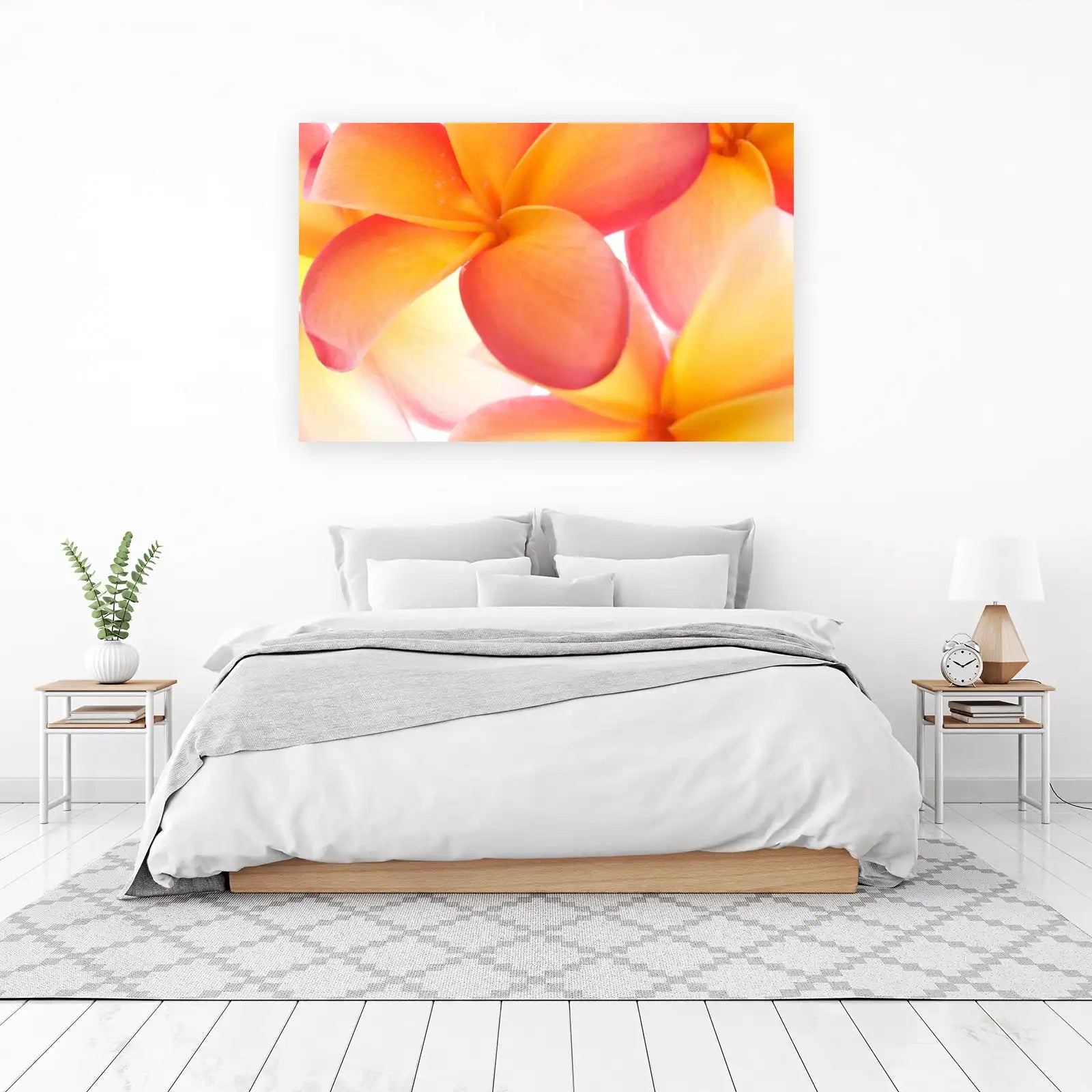Vibrant Floral Sunset Plumeria Wall Art