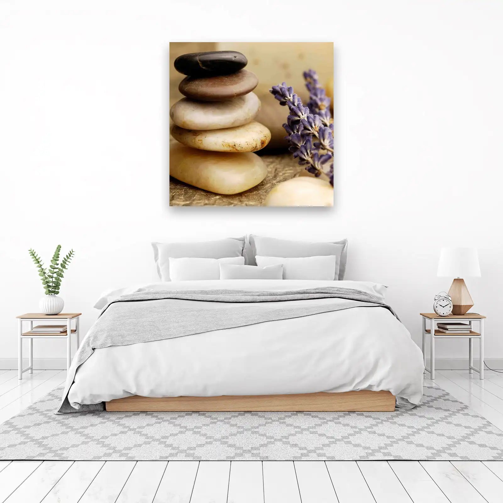 Zen Stone & Lavender Still Life Wall Art