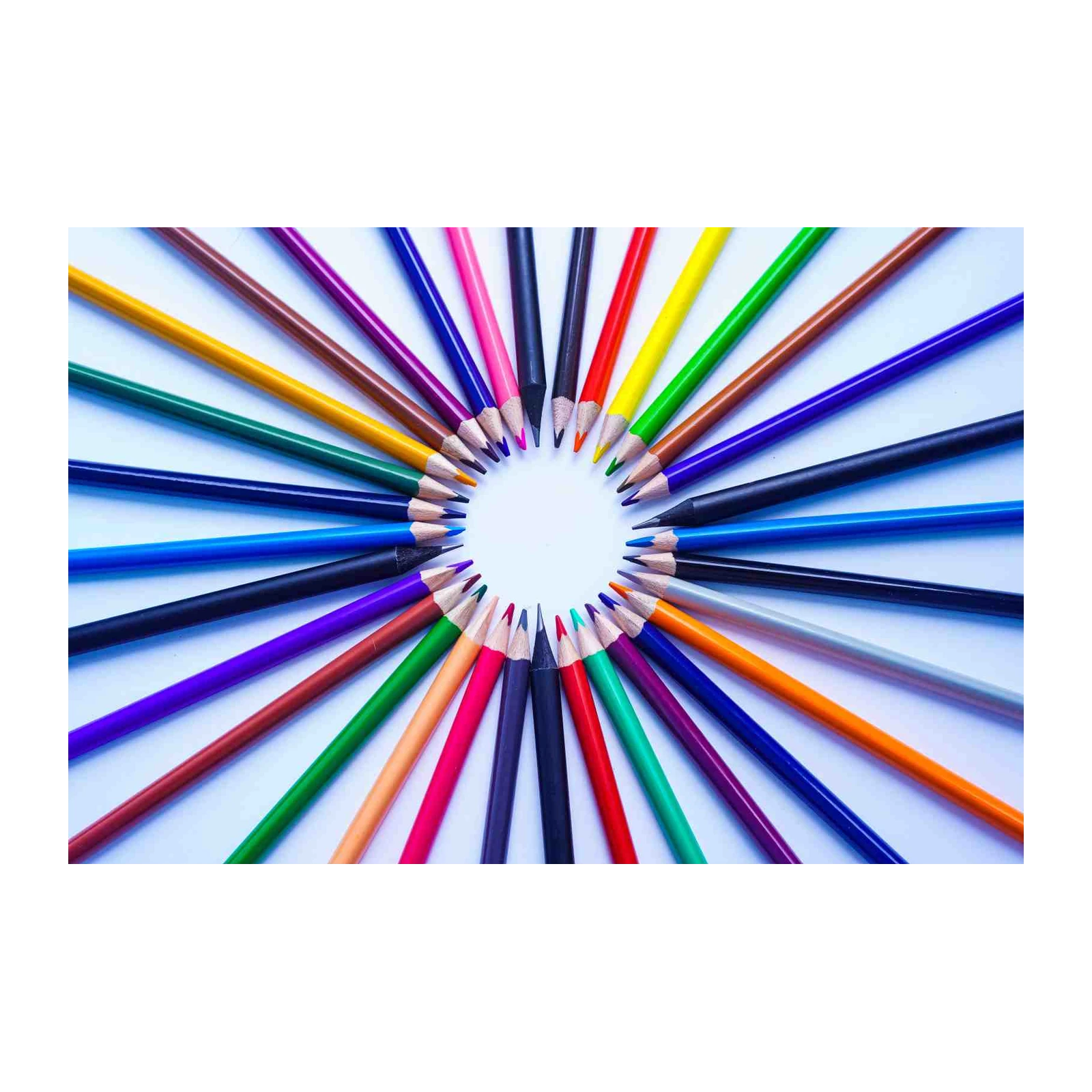 Vibrant Color Pencil Circle Wall Art