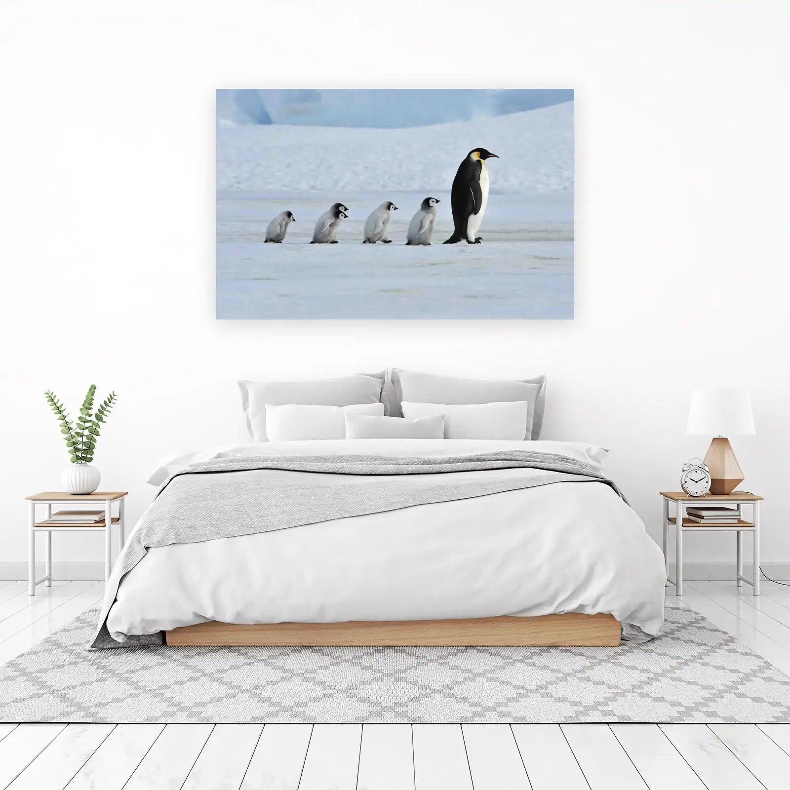 Cute Penguin Family Lineup Wall Art