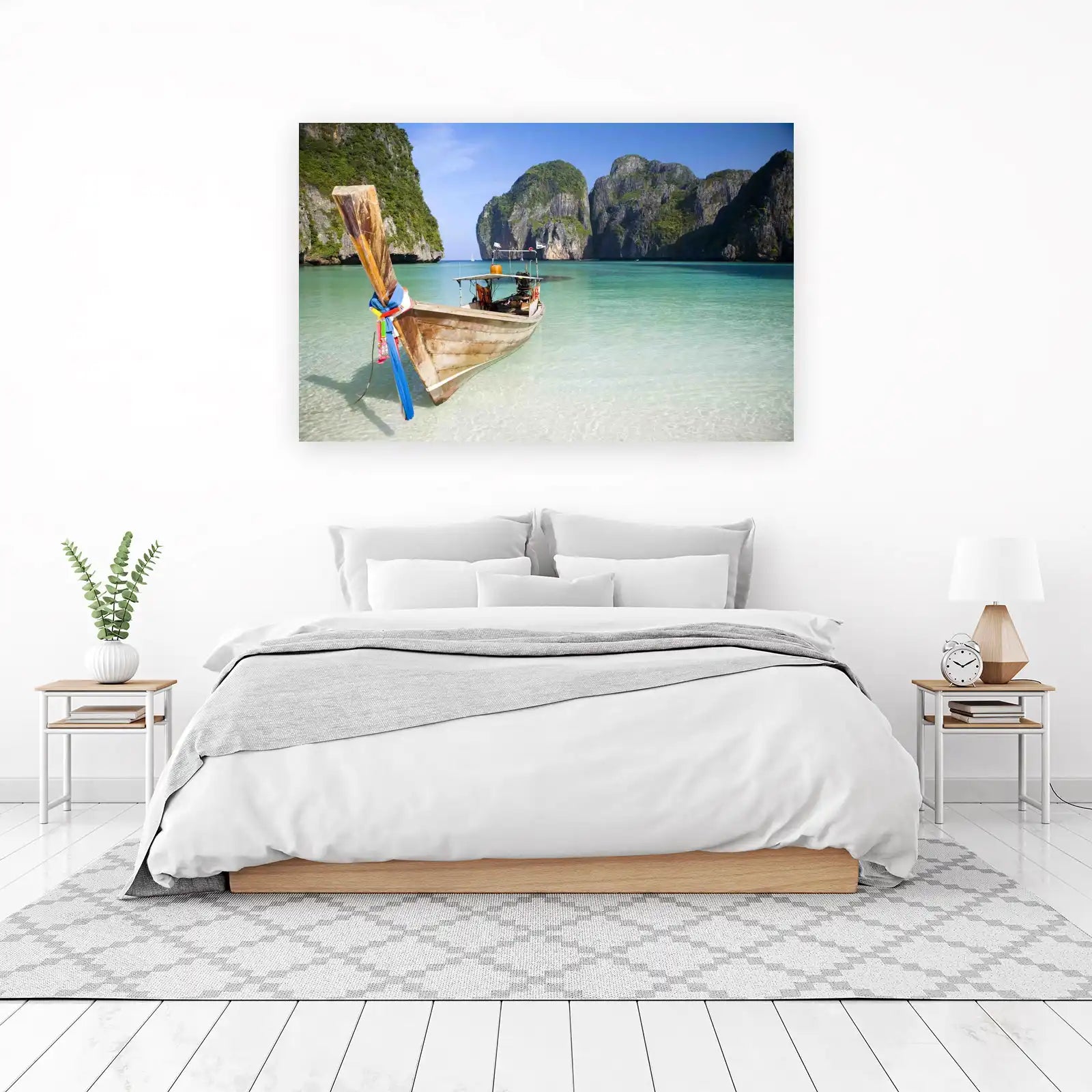 Tropical Thai Beach Longtail Boat Wall Art