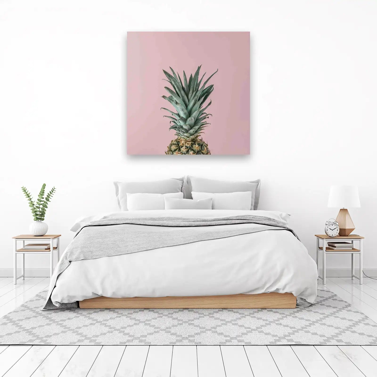 Minimalist Teal Pineapple Tropical Wall Art