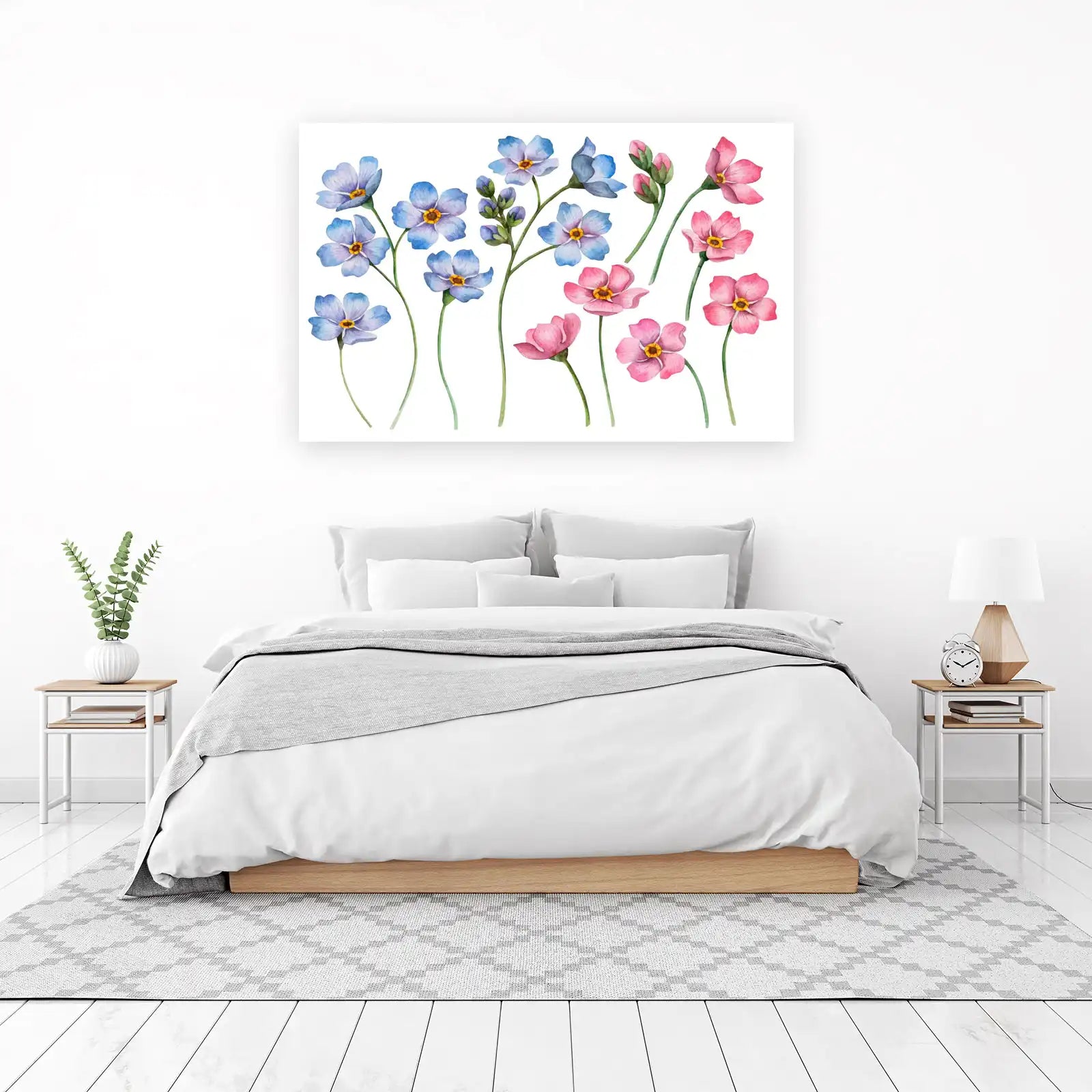 Delicate Watercolor Floral Forget-Me-Not Wall Art