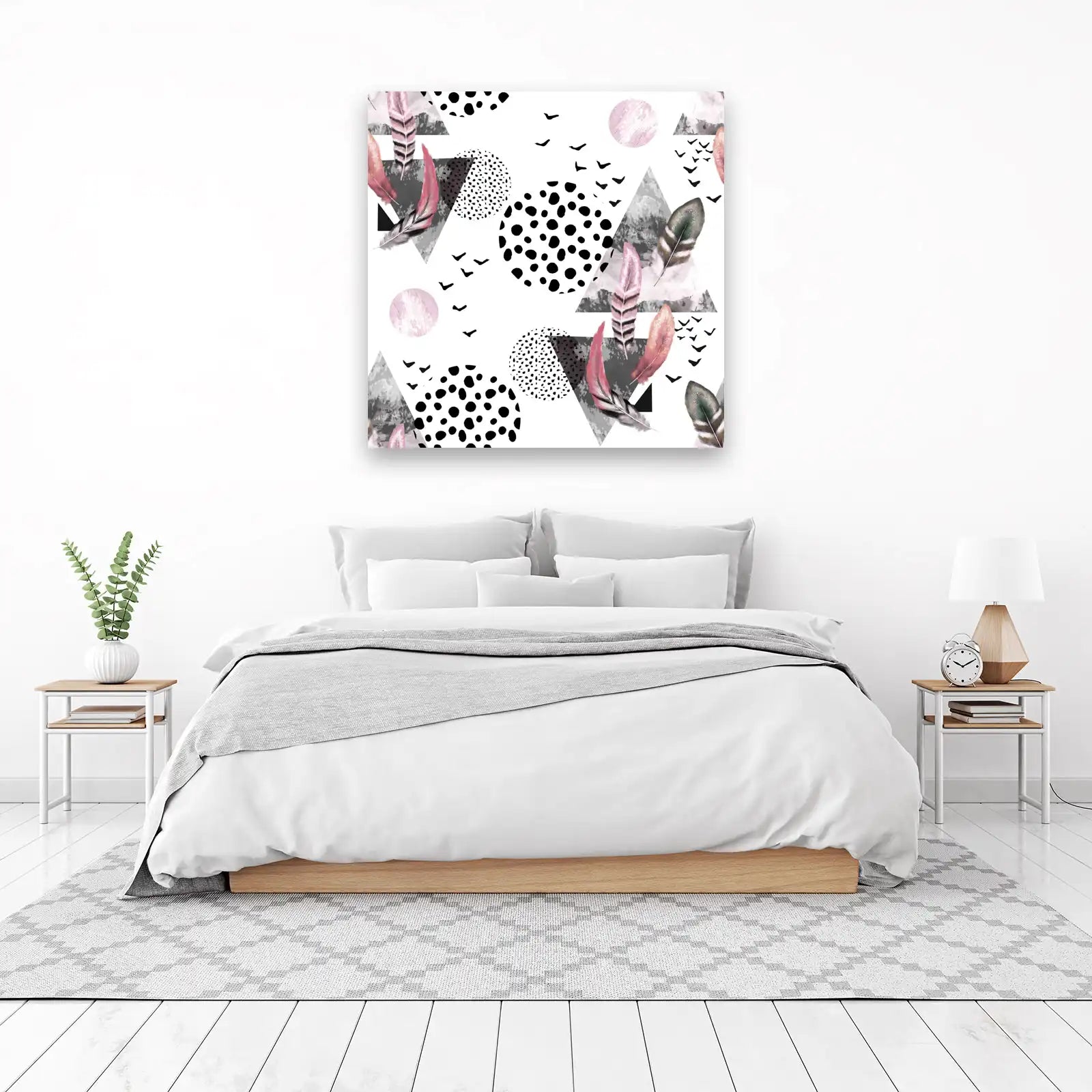 Boho Feather & Geometric Dreamcatcher Wall Art