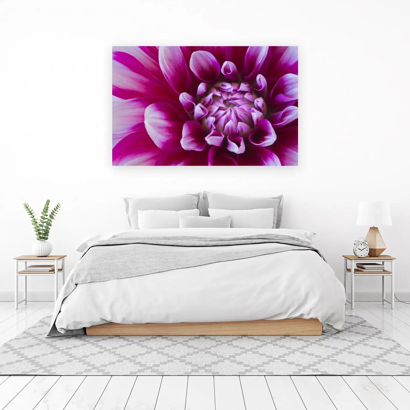 Vibrant Pink Dahlia Macro Floral Wall Art