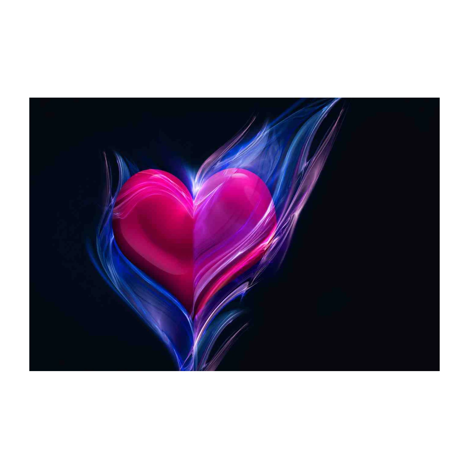 Vibrant Heart Swirl Abstract Wall Art