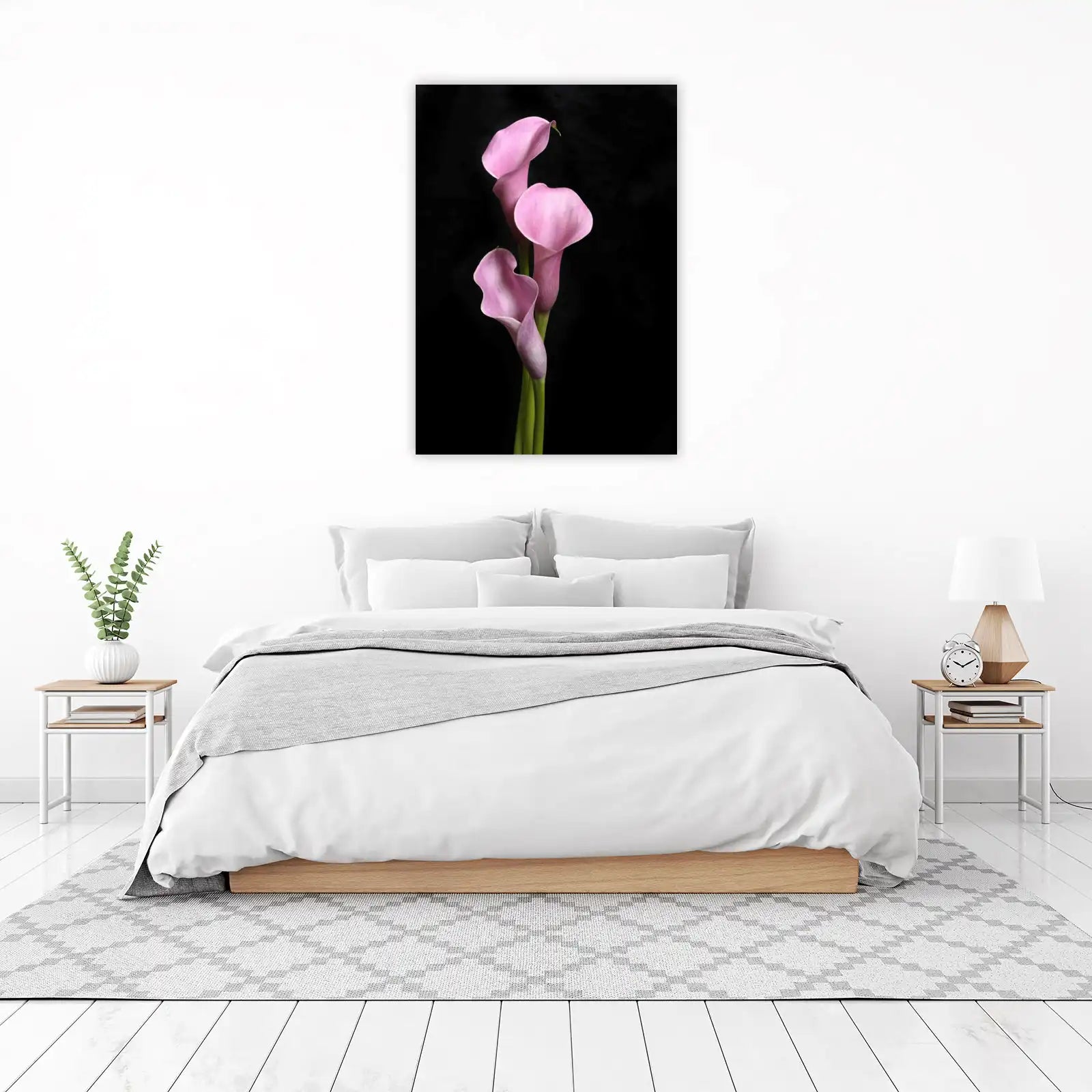 Elegant Pink Calla Lilies Wall Art