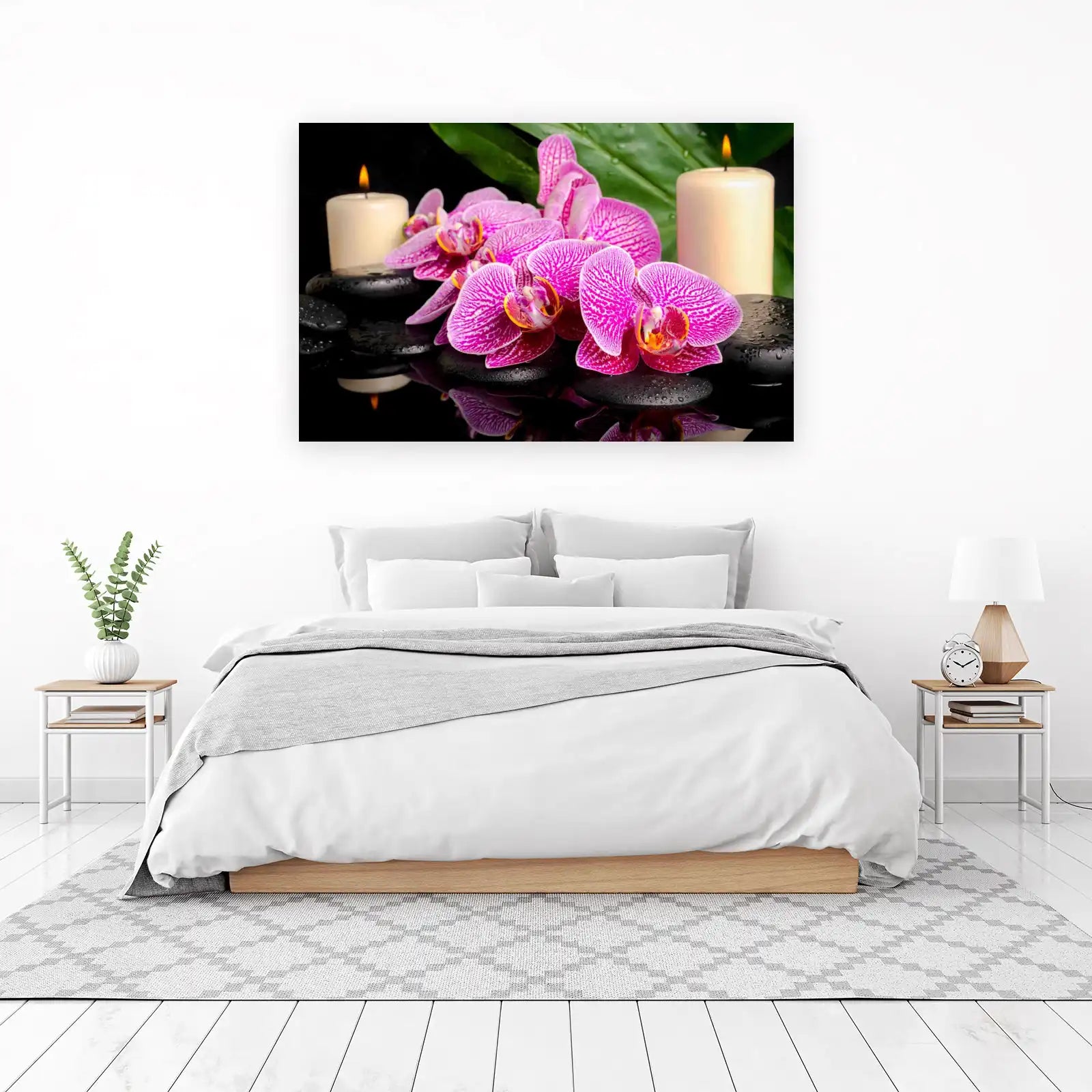 Serene Orchid & Candle Zen Wall Art