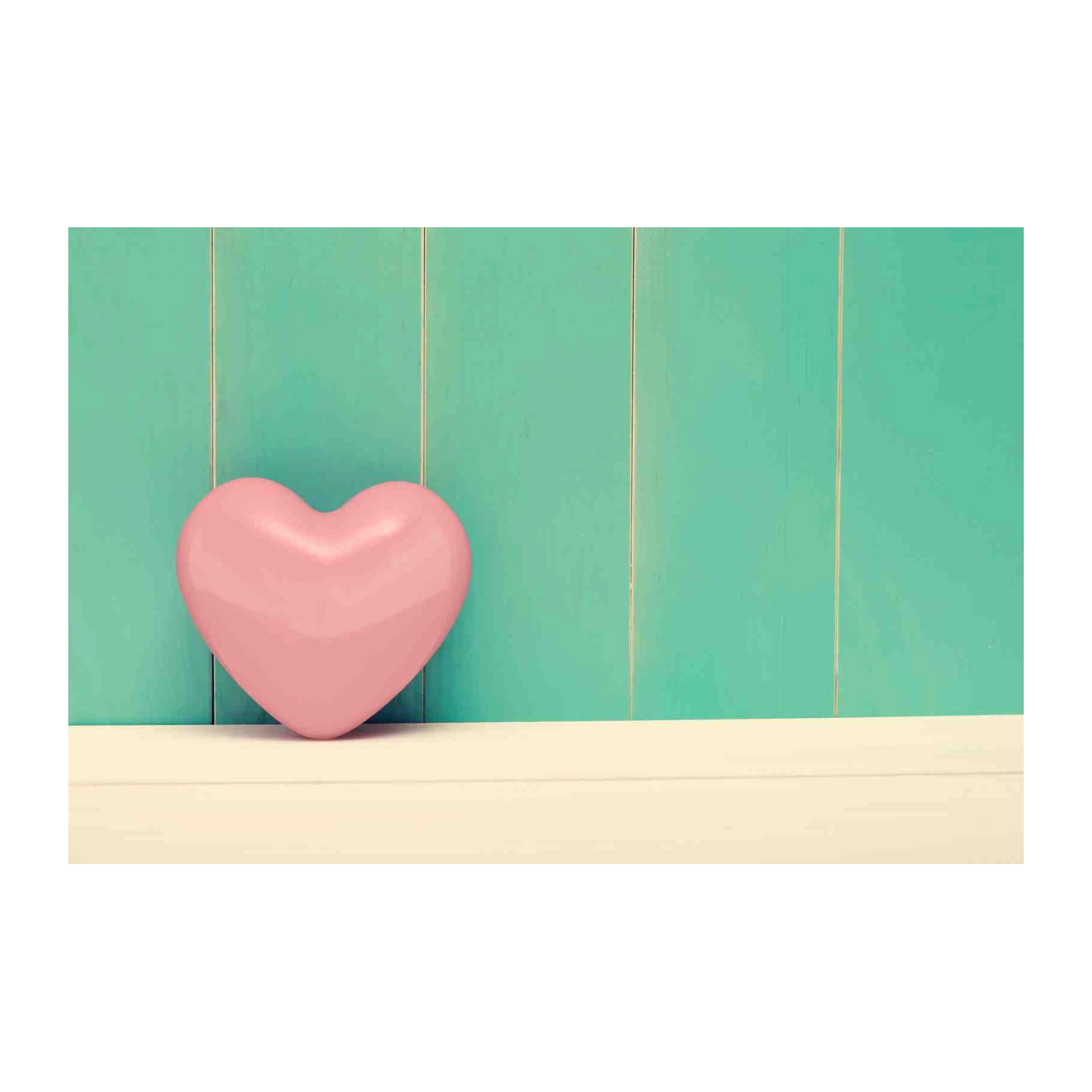 Pink Heart Charm Vintage Coastal Wall Art