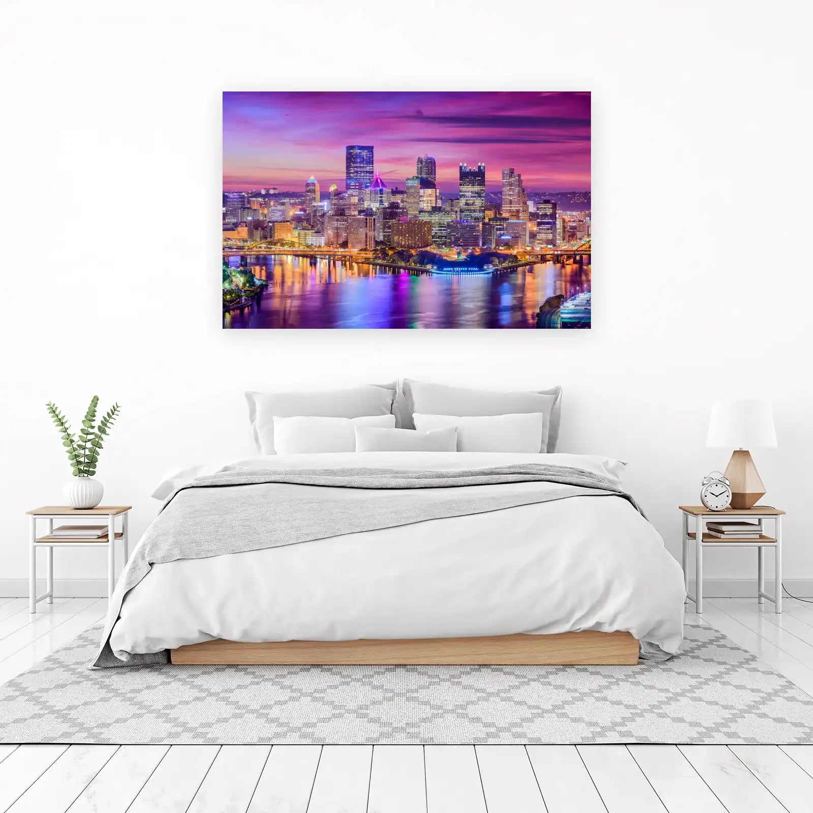 Pittsburgh Skyline Sunset Wall Art