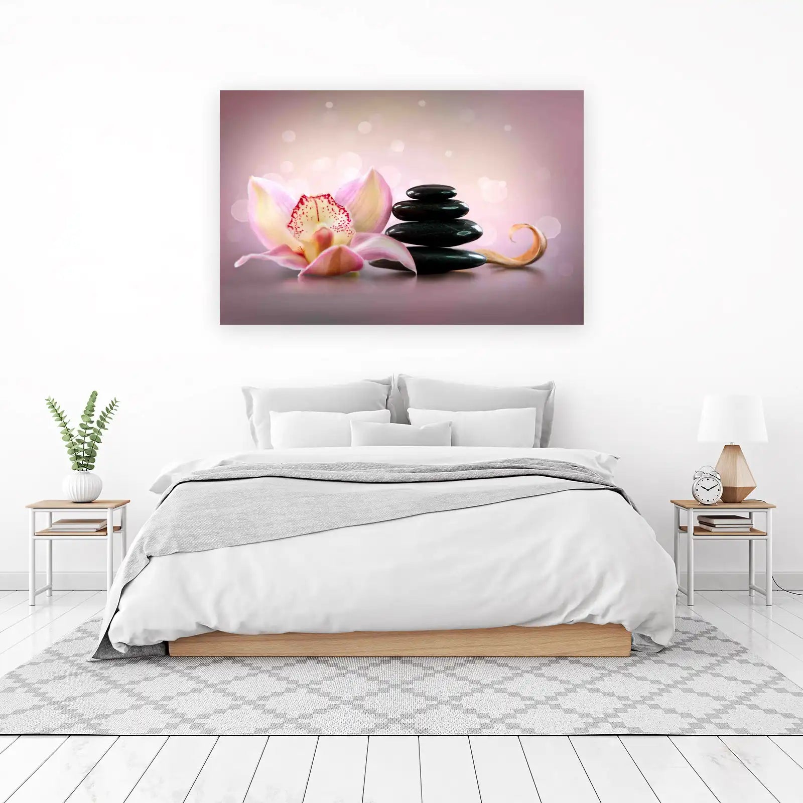 Tranquil Orchid & Zen Stones Wall Art