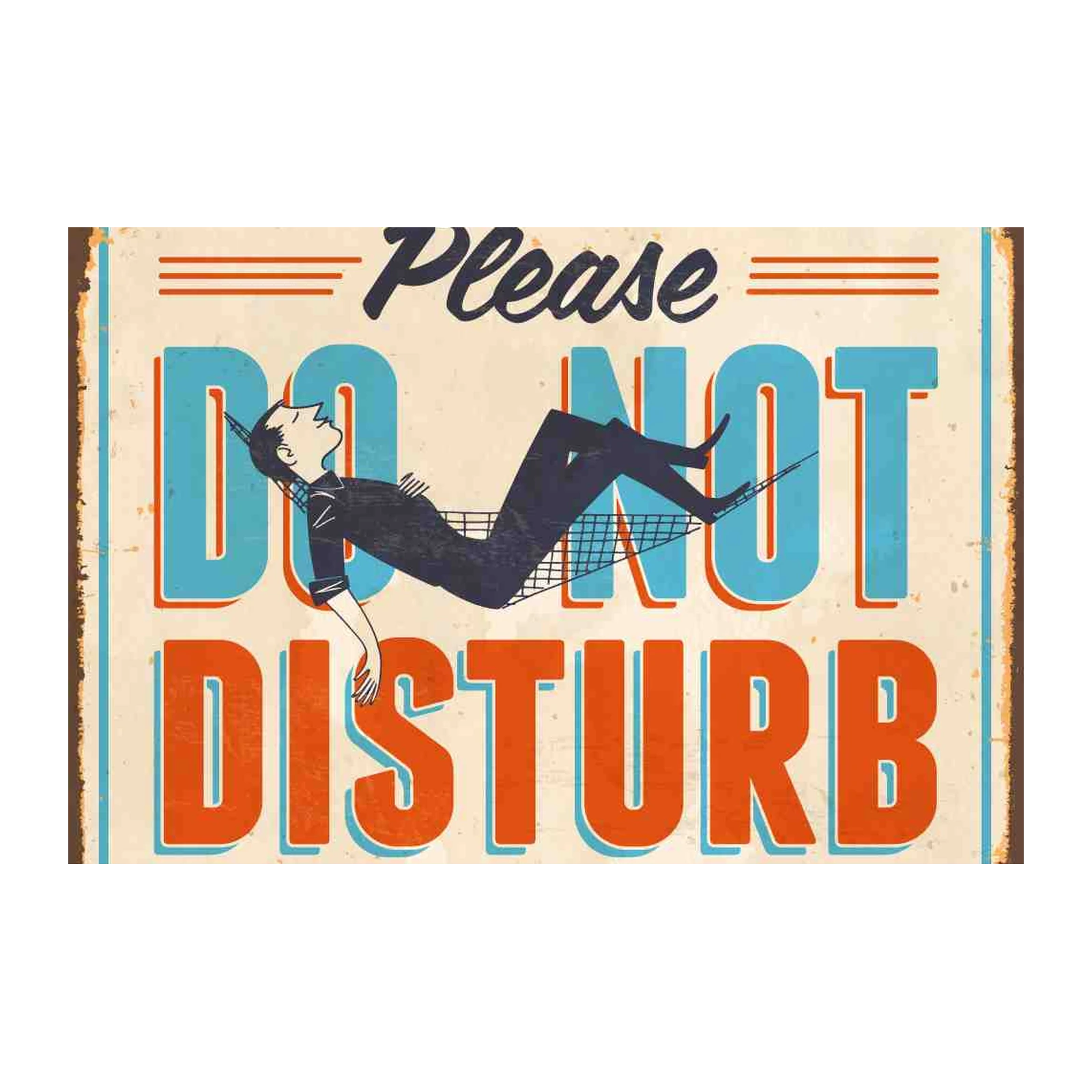 Retro Do Not Disturb Hammock Wall Art