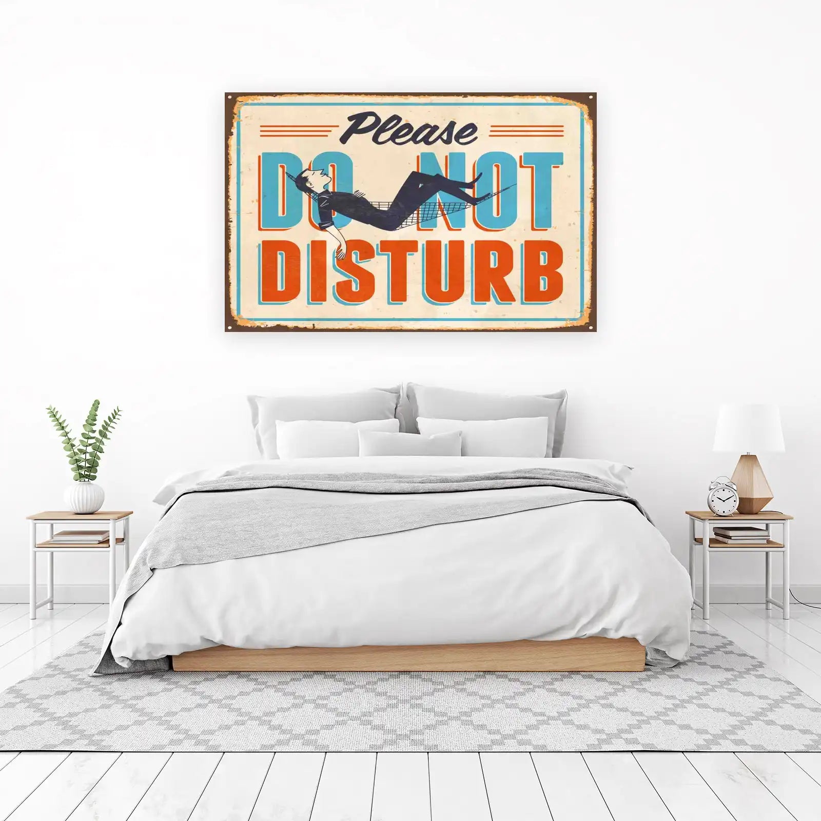 Retro Do Not Disturb Hammock Wall Art