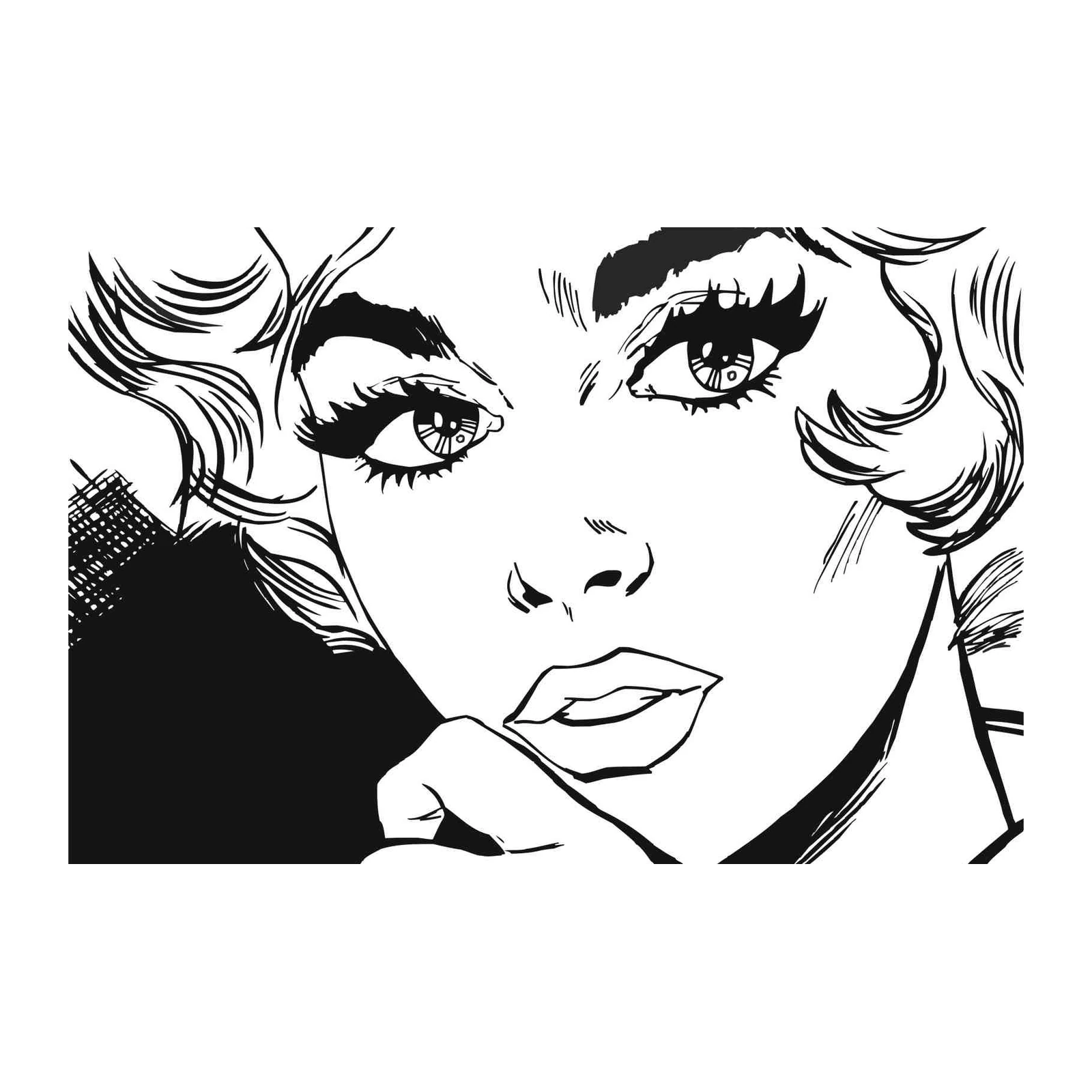 Enigmatic Gaze Pop Art Woman Wall Art