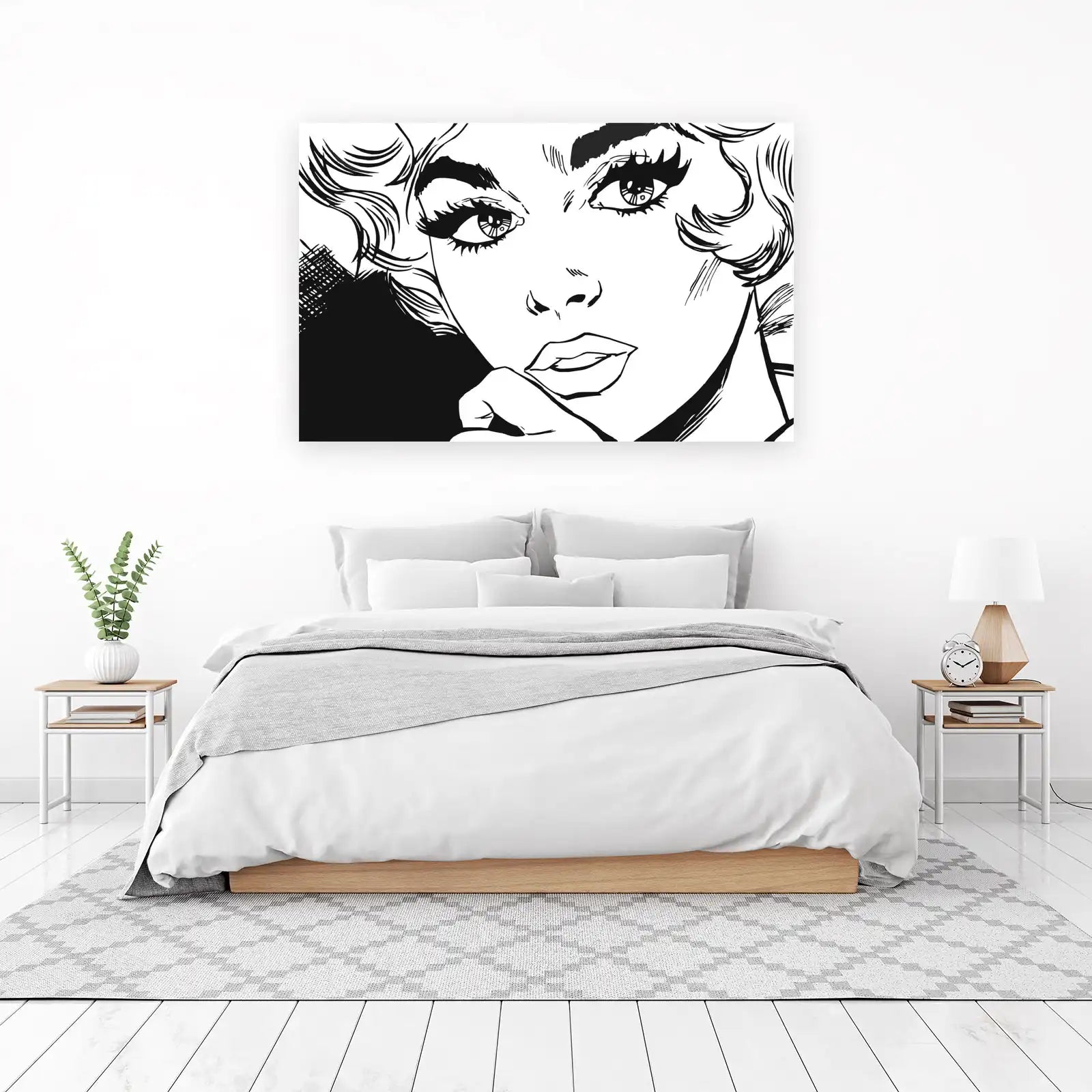 Enigmatic Gaze Pop Art Woman Wall Art