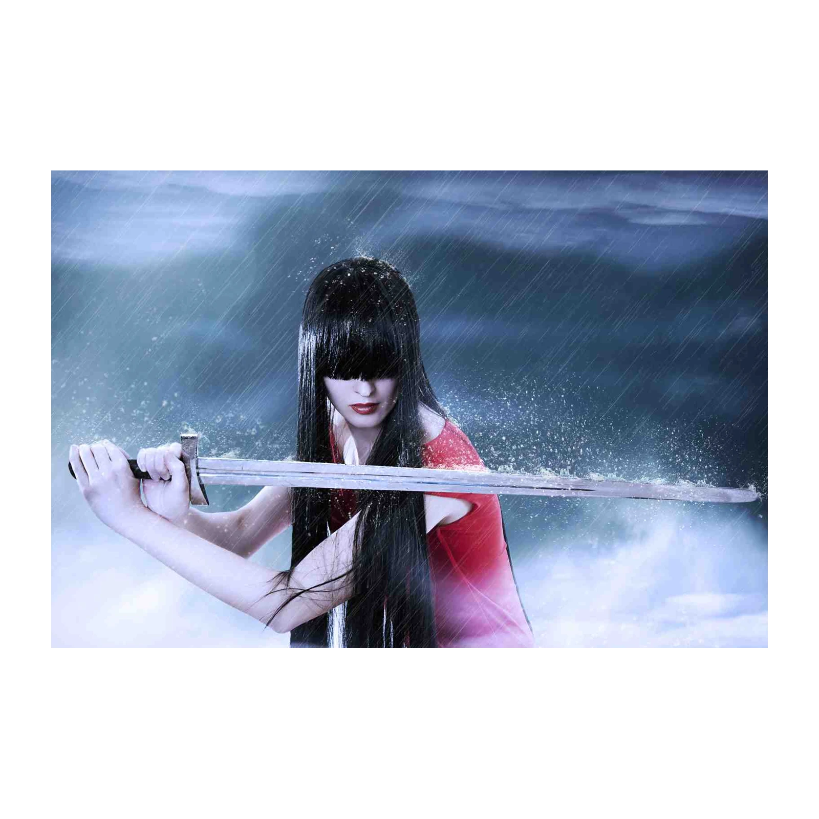 Warrior Woman in Rain Wall Art
