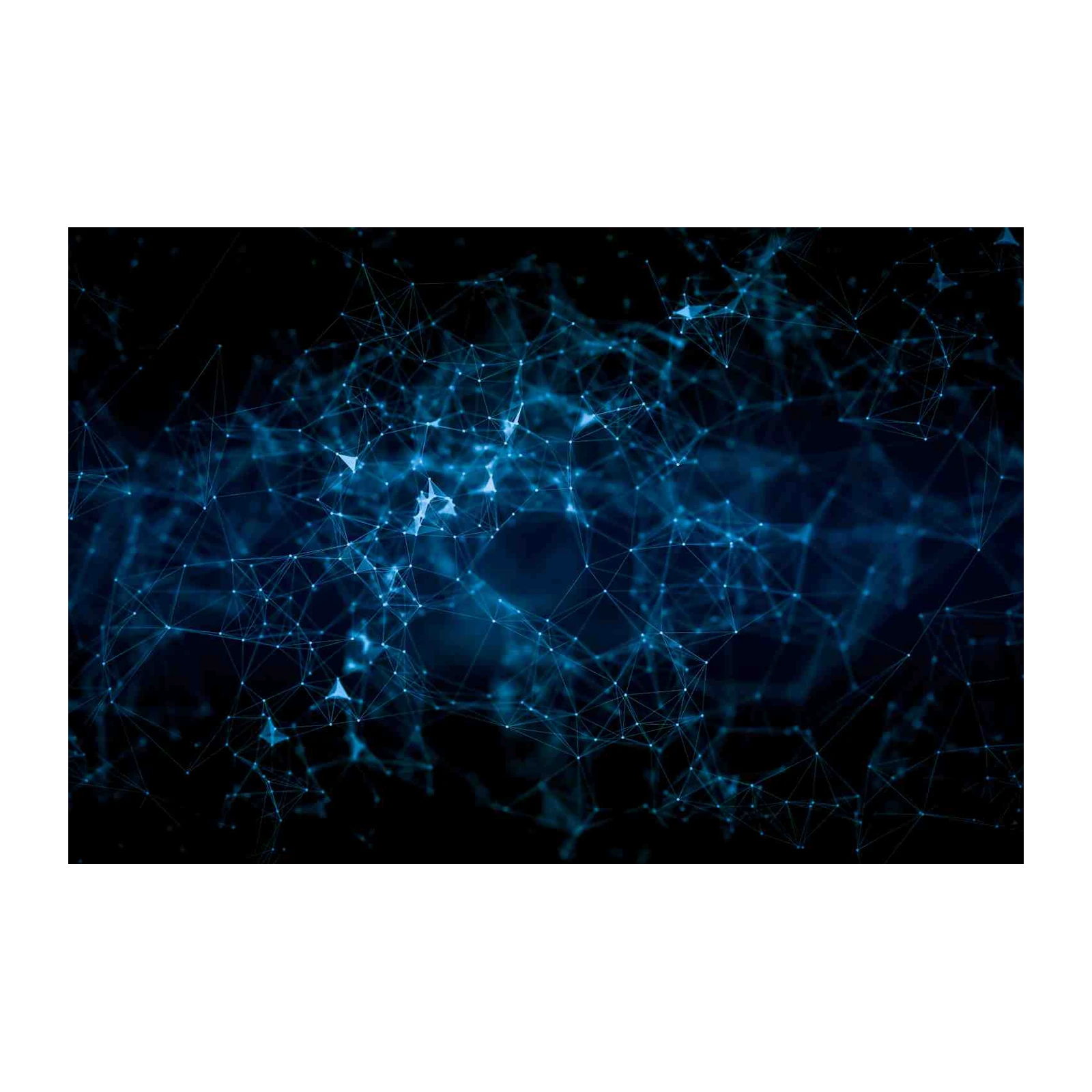Abstract Blue Network Plexus Wall Art