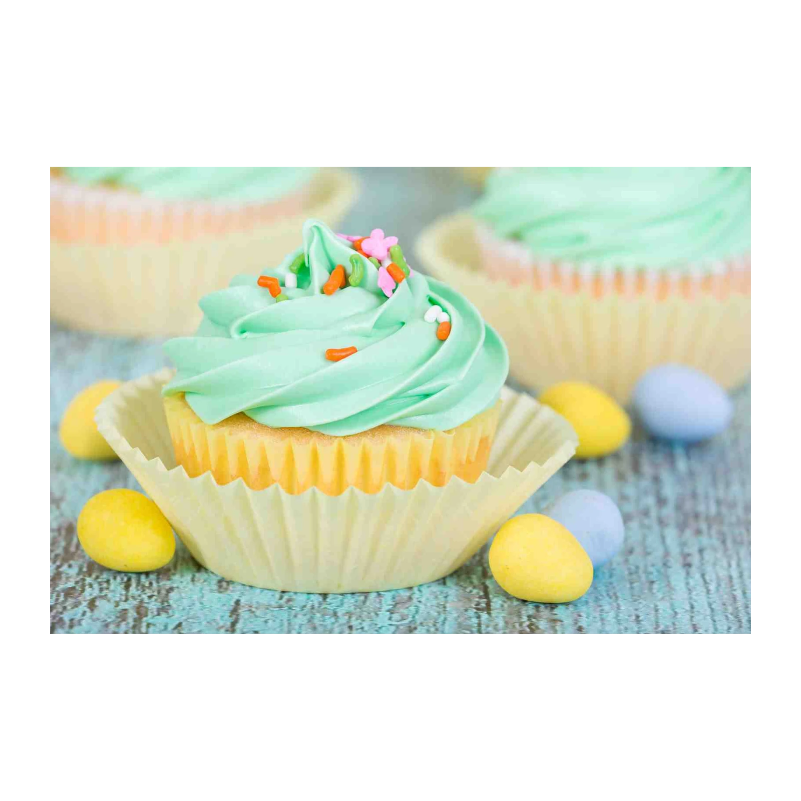 Sweet Mint Cupcake Easter Eggs Wall Art