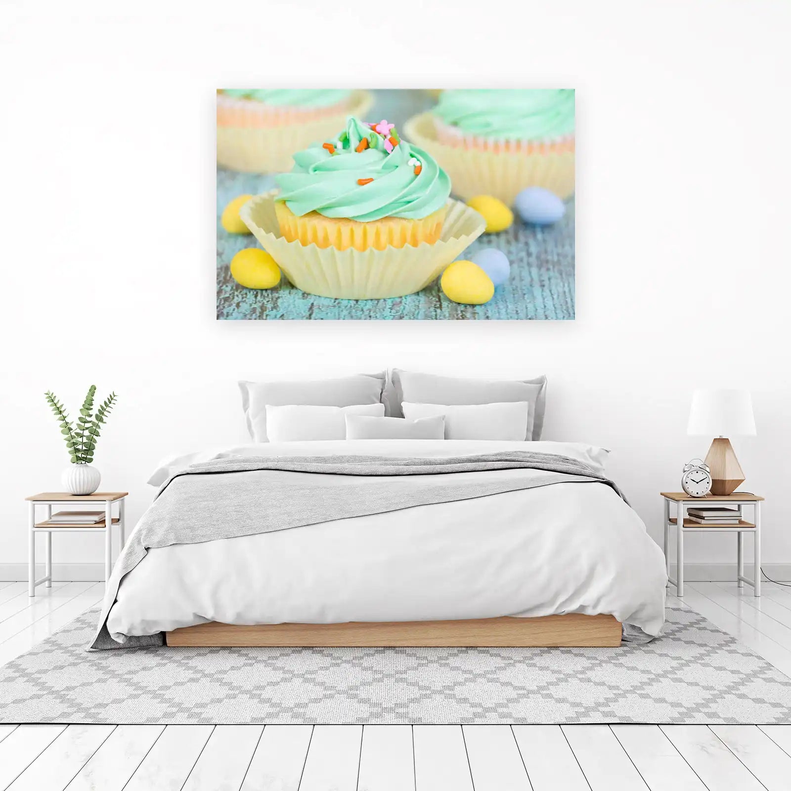 Sweet Mint Cupcake Easter Eggs Wall Art
