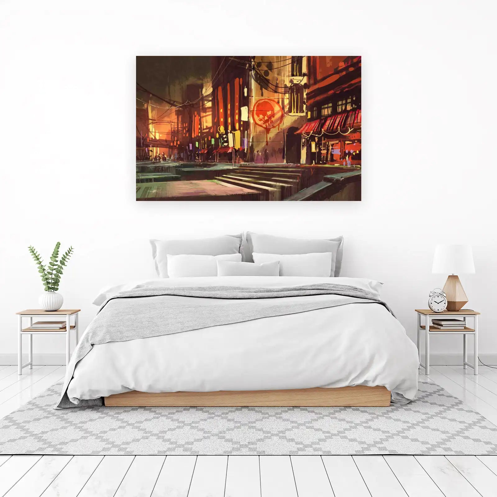 Cyberpunk Alley Wall Art for Urban Decor