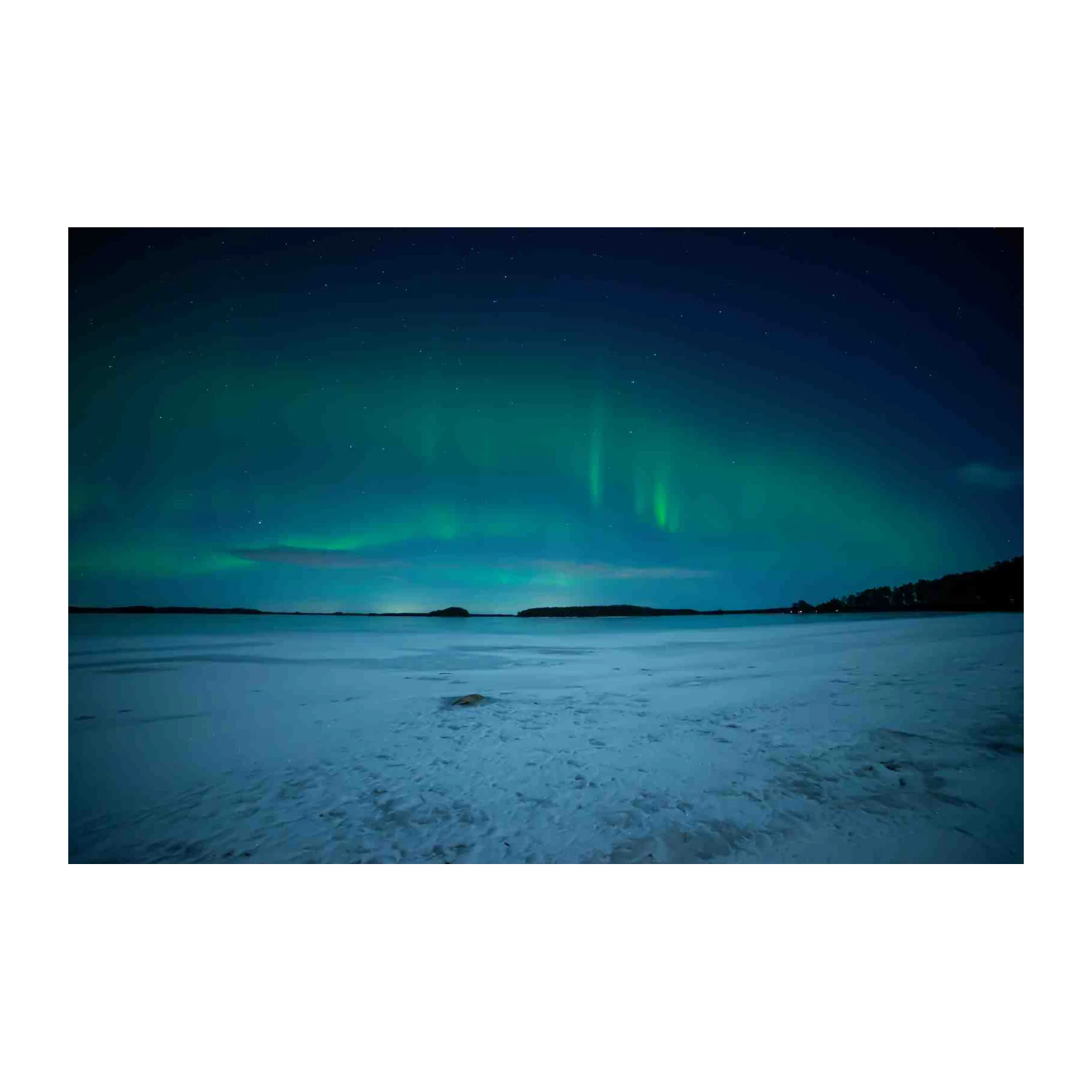Northern Lights Winter Landscape Wall Art